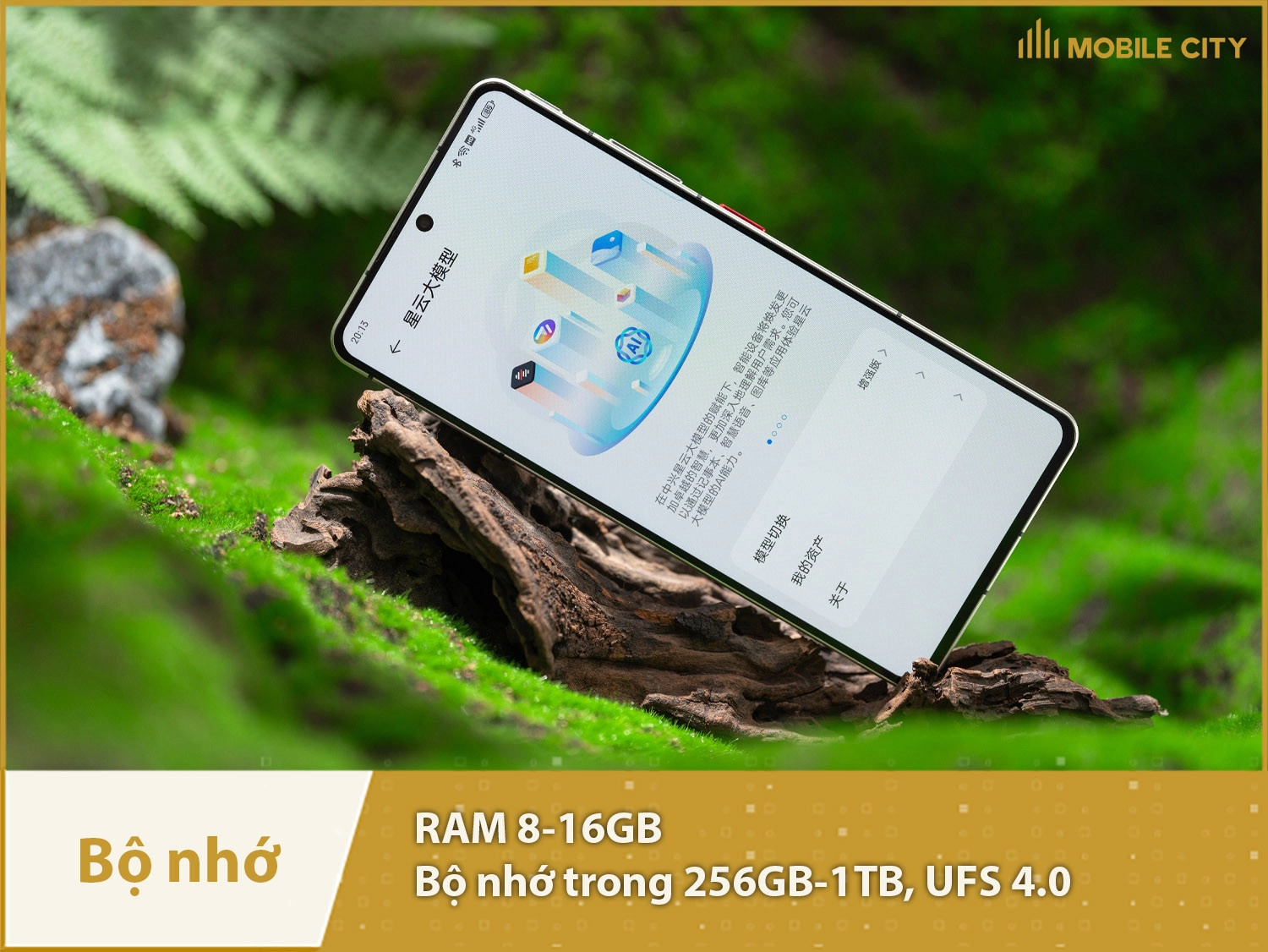 Bộ nhớ RAM 8-16GB, ROM 256GB-1TB