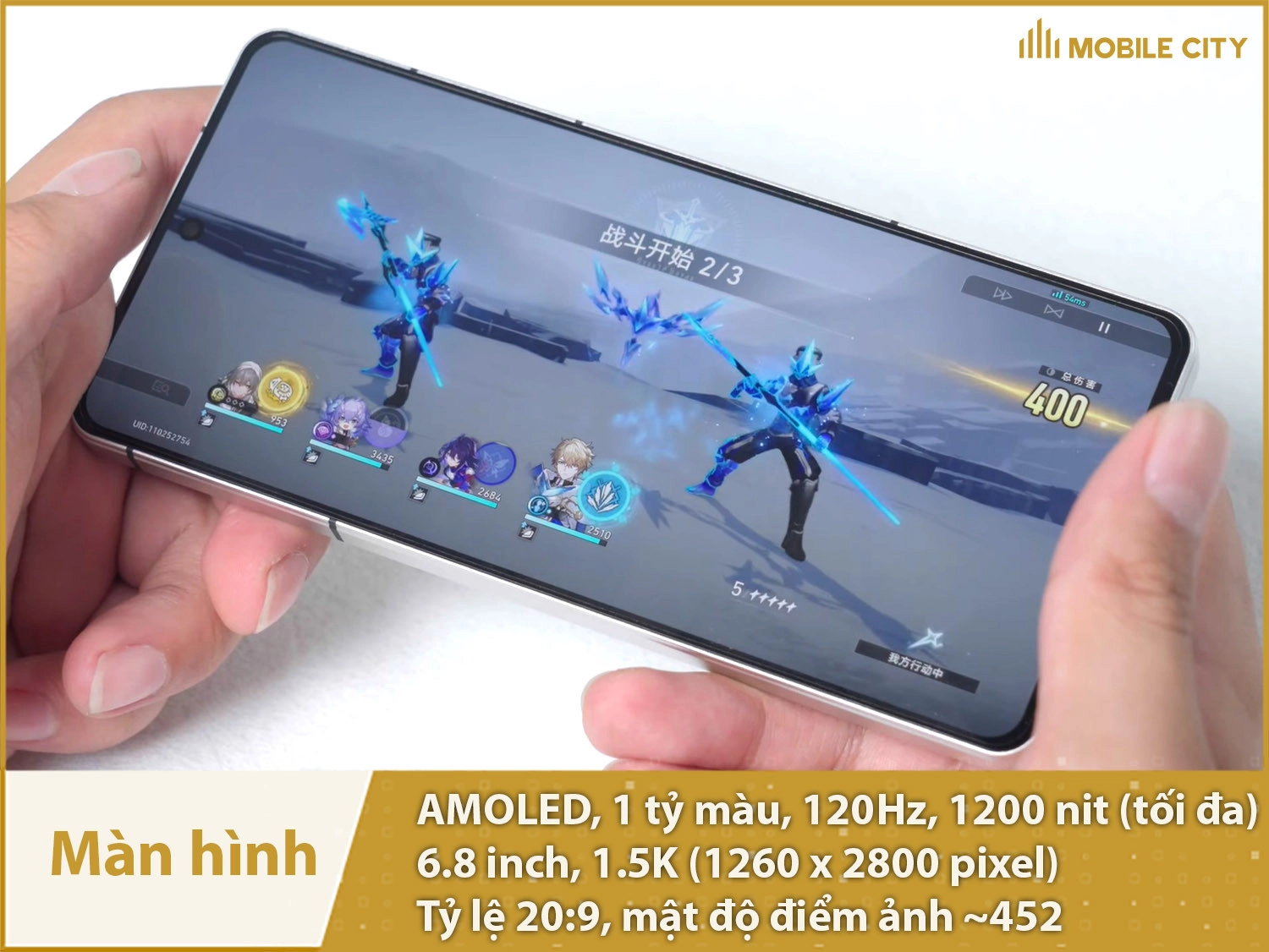 Màn hình AMOLED 120Hz, kích thước lớn 6,8 inch, độ phân giải 1.5K