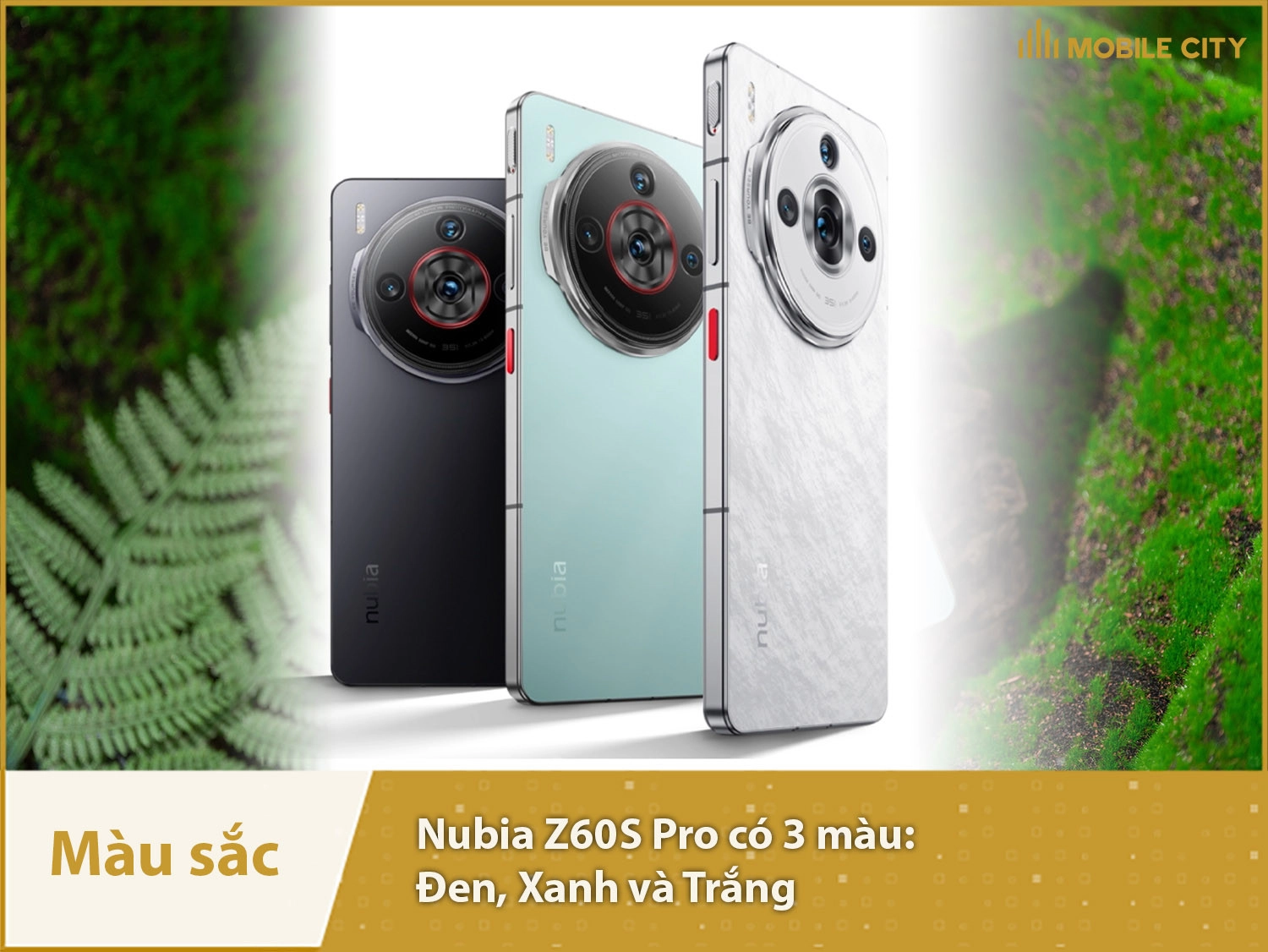 Nubia Z60S Pro có ba màu sắc thanh lịch: Đen, Trắng và Xanh