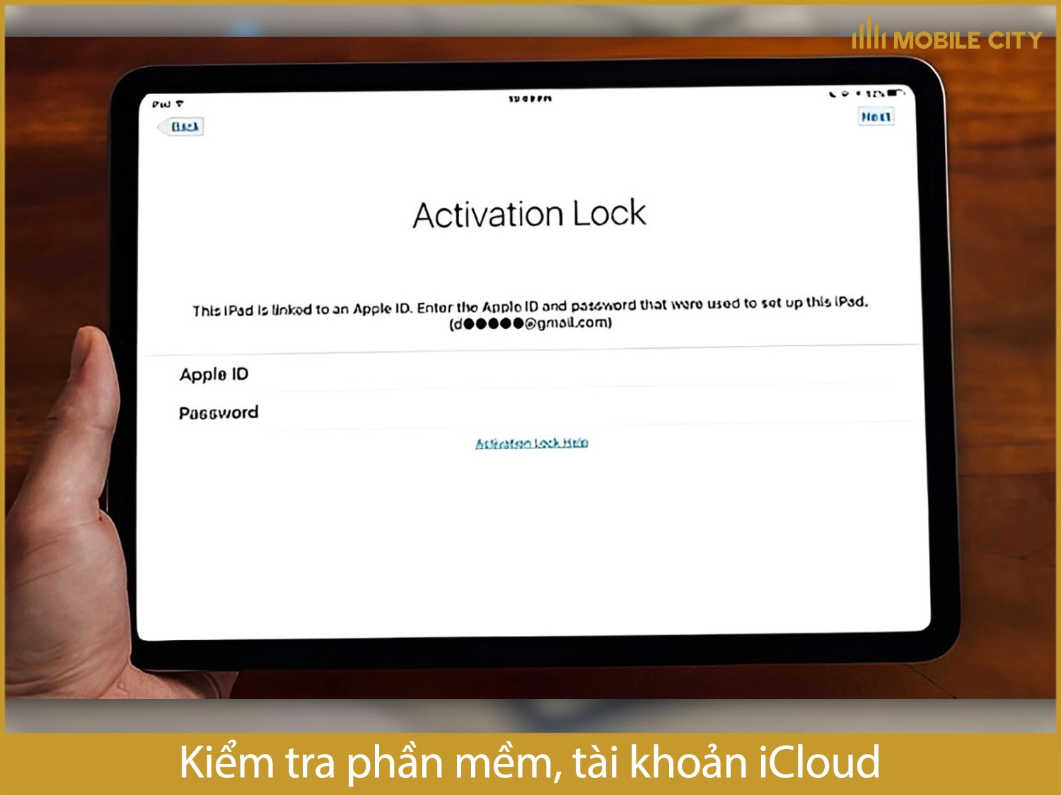 Kiểm tra phần mềm, tài khoản iCloud iPad Gen 10 cũ