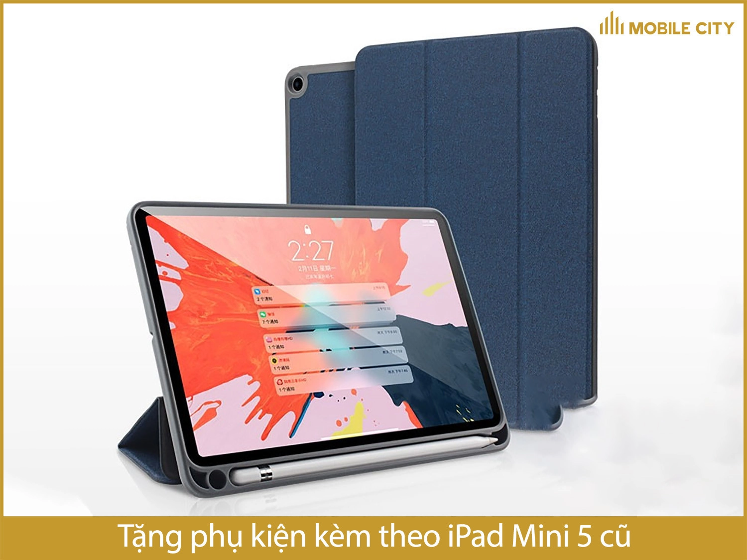 Tặng phụ kiện kèm theo iPad Mini 5 cũ: Bộ sạc, ốp lưng/bao da