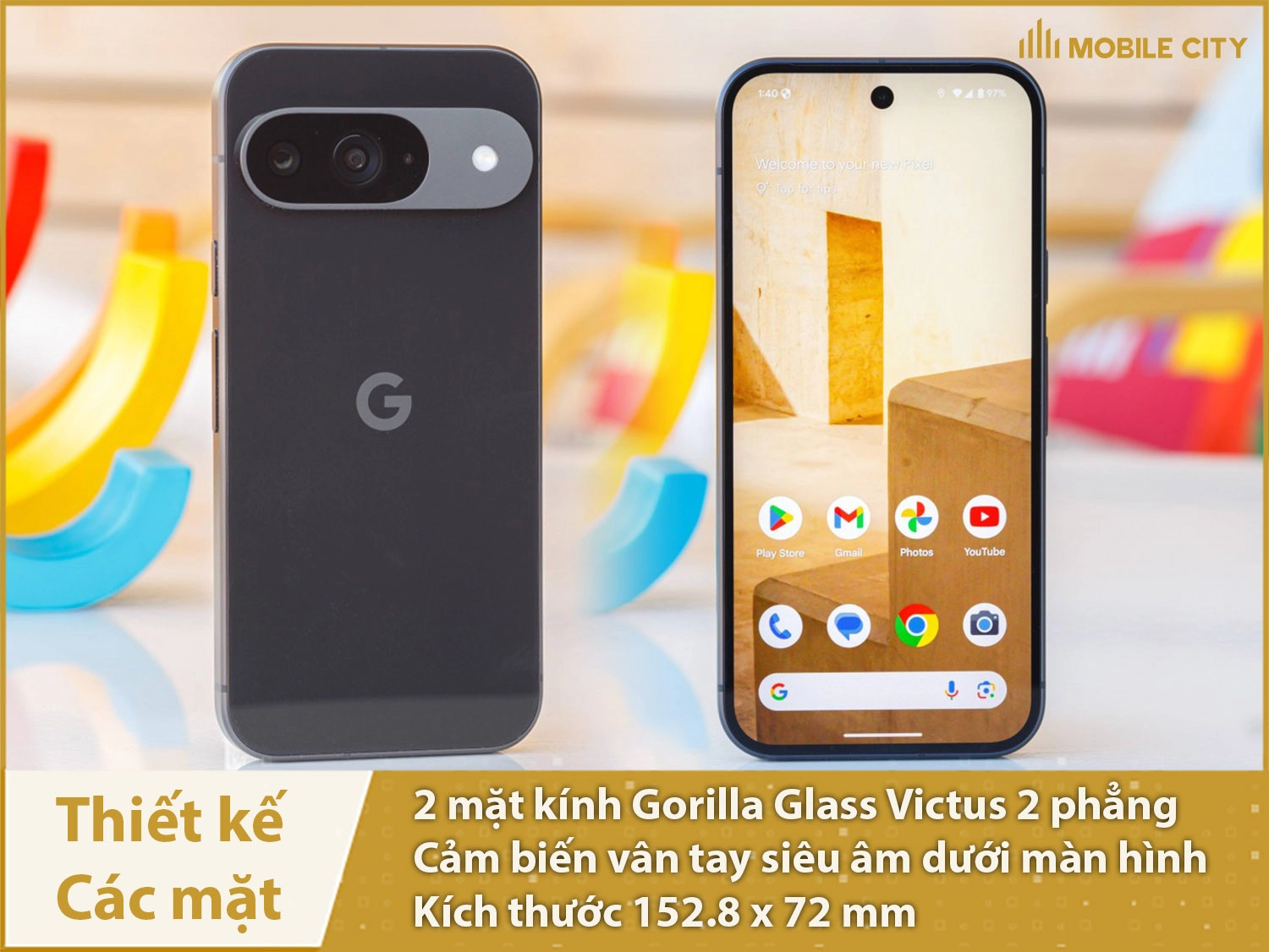 Thiết kế Google Pixel 9 nhỏ gọn, sang trọng, cảm biến vân tay siêu âm