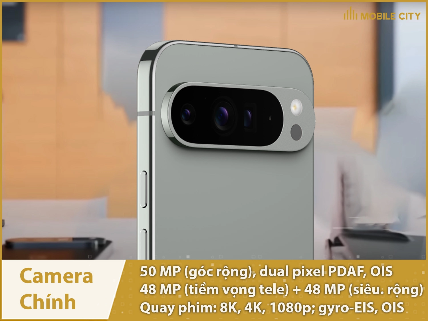 Camera chính Google Pixel 9 Pro XL 50MP, quay phim 8K, 4K