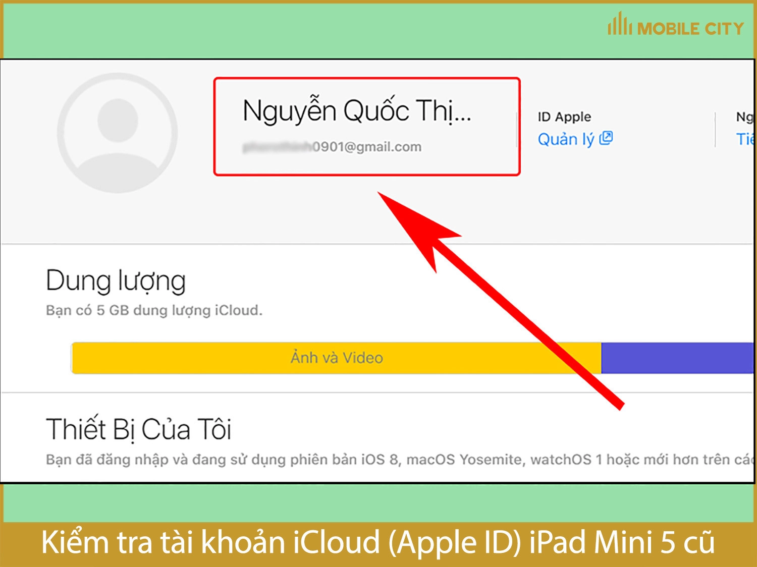 Kiểm tra tài khoản iCloud và Apple ID