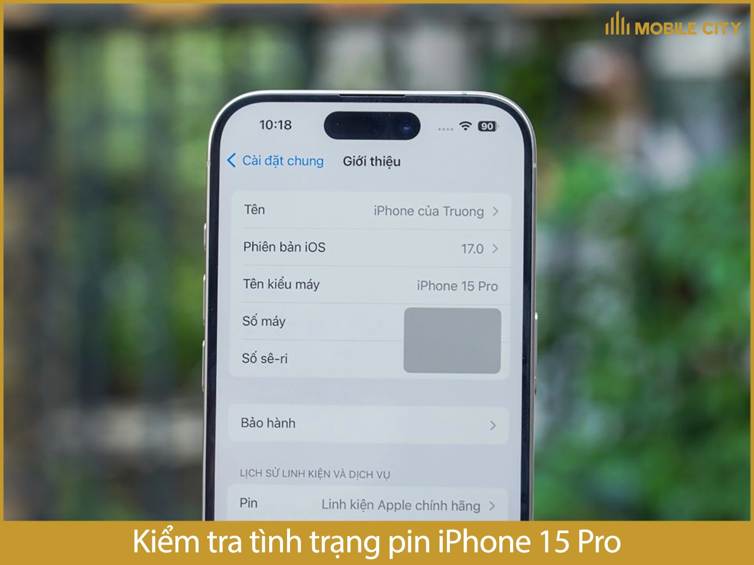 Kiểm tra tình trạng pin