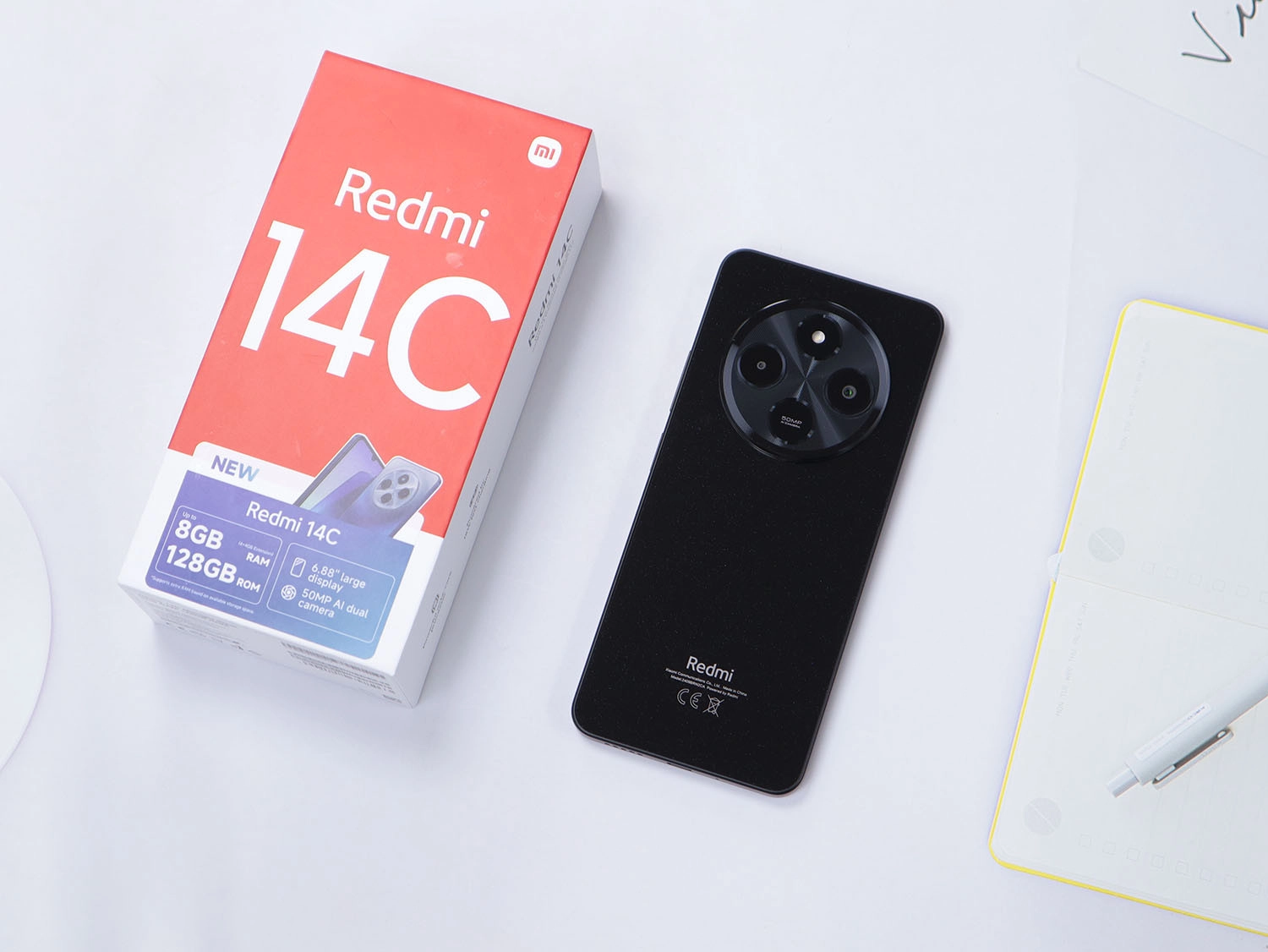 Mở hộp Xiaomi Redmi 14C: Thiết kế nổi bật