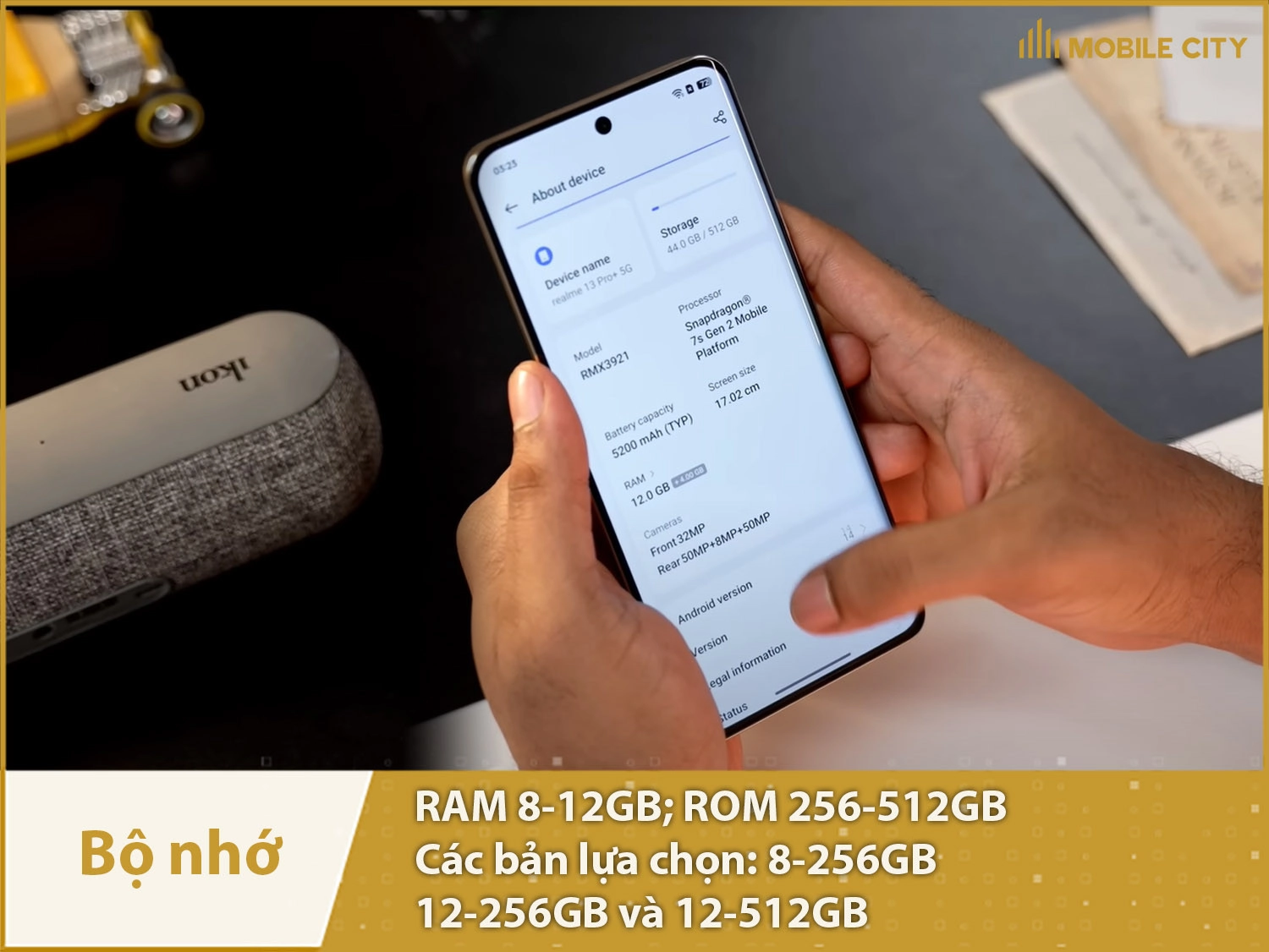 Realme 13 Pro Plus có các phiên bản bộ nhớ: 8-256GB, 12-256GB và 12-512GB