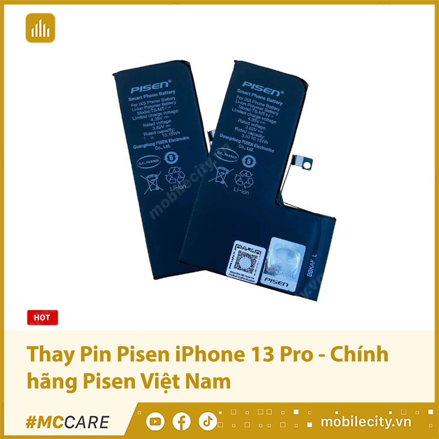 Thay Pin Pisen iPhone 13 Pro - Chính hãng Pisen Việt Nam