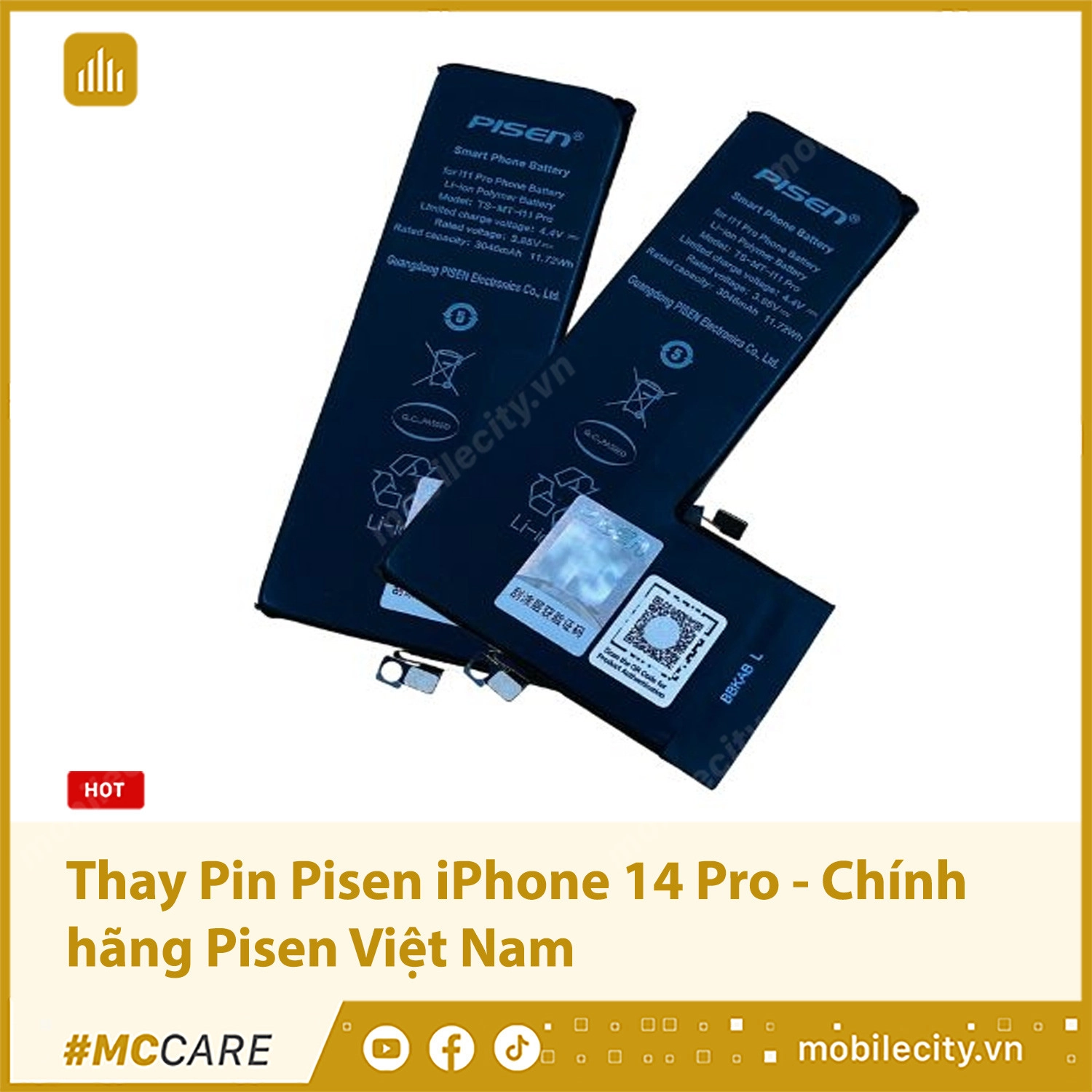 Thay Pin Pisen iPhone 14 Pro - Chính hãng Pisen Việt Nam