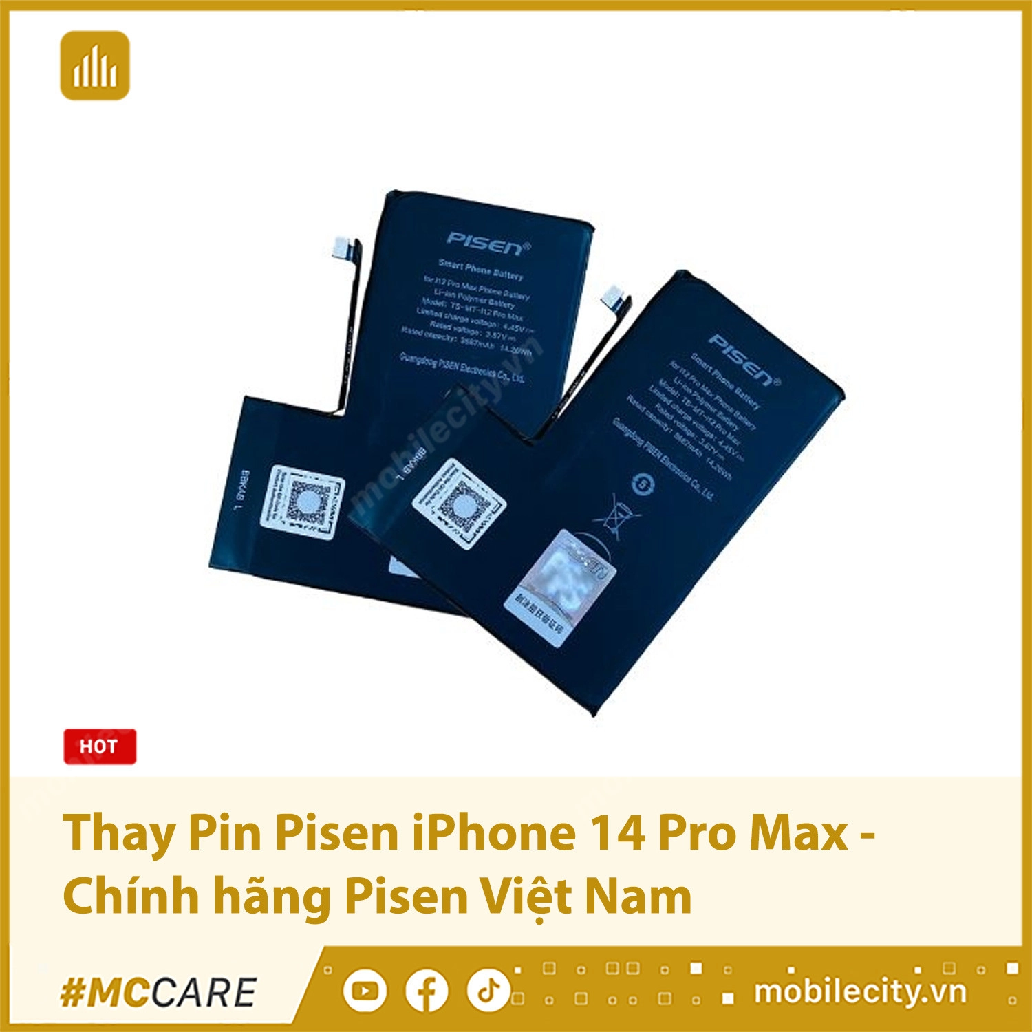 Thay Pin Pisen iPhone 14 Pro Max - Chính hãng Pisen Việt Nam