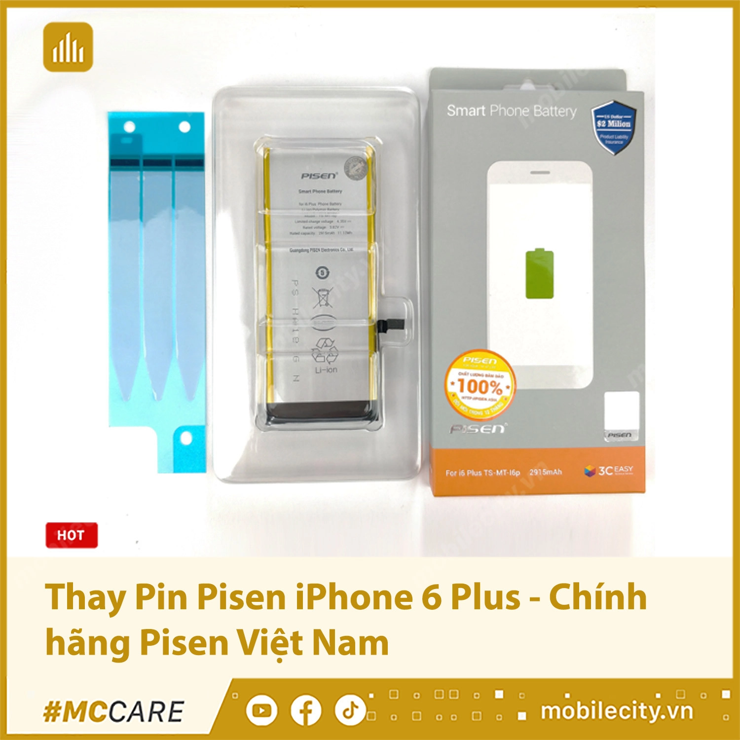 Thay Pin Pisen iPhone 6 Plus - Chính hãng Pisen Việt Nam