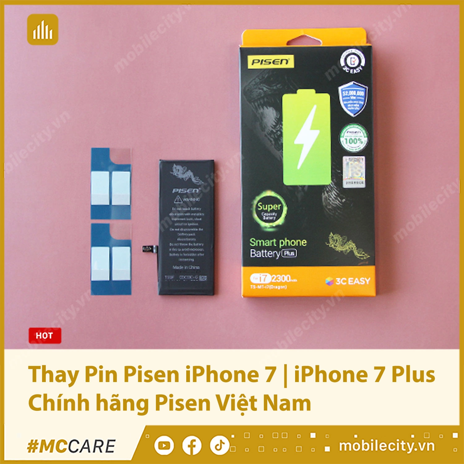 Thay Pin Pisen iPhone 7 | iPhone 7 Plus Chính hãng Pisen Việt Nam