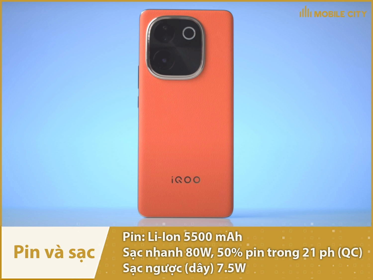 Dung lượng pin khủng 5500mAh, sạc nhanh 80W tốc độ cao