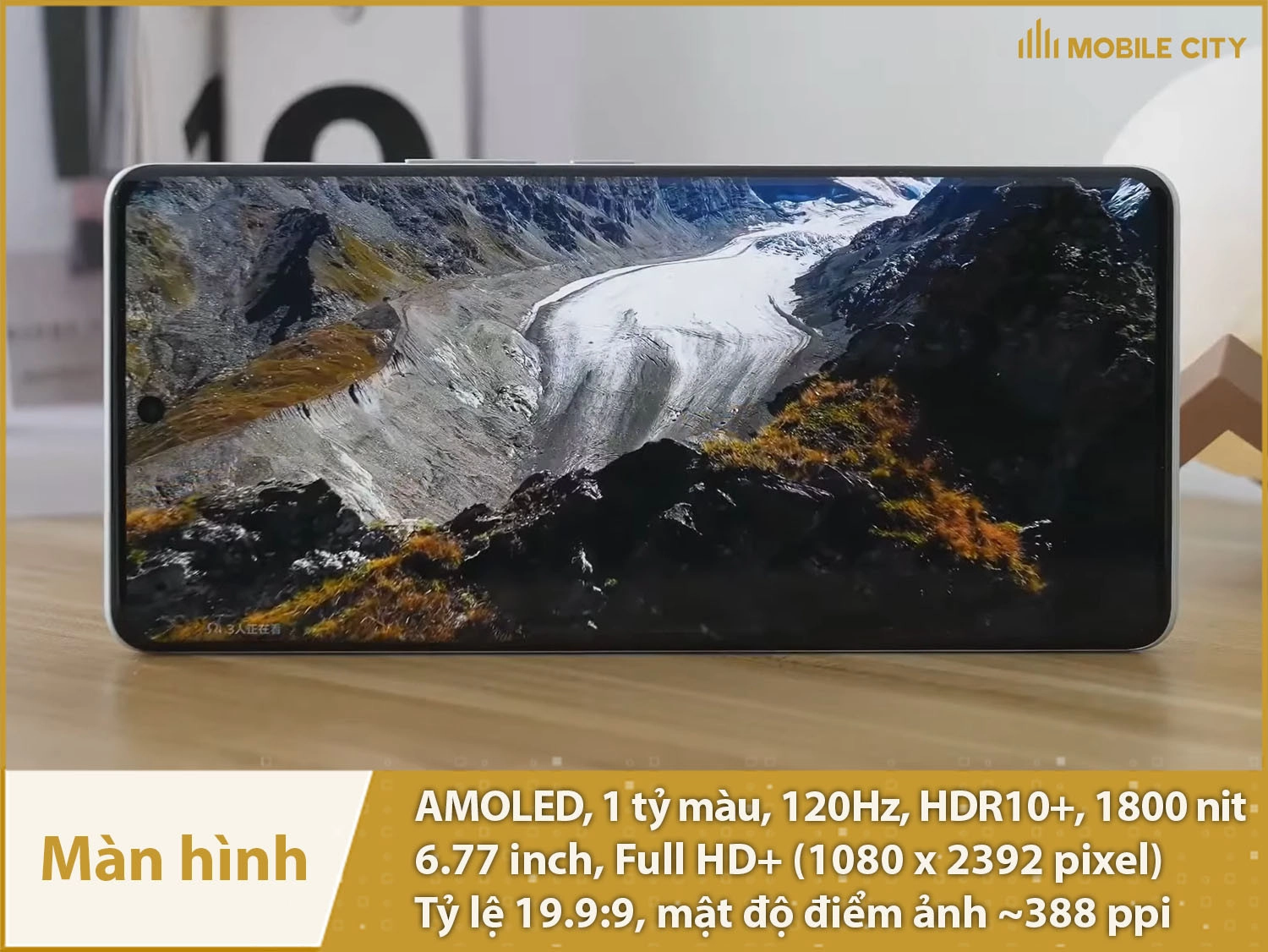 Màn hình hiển thị sống động AMOLED 120Hz, tỷ màu