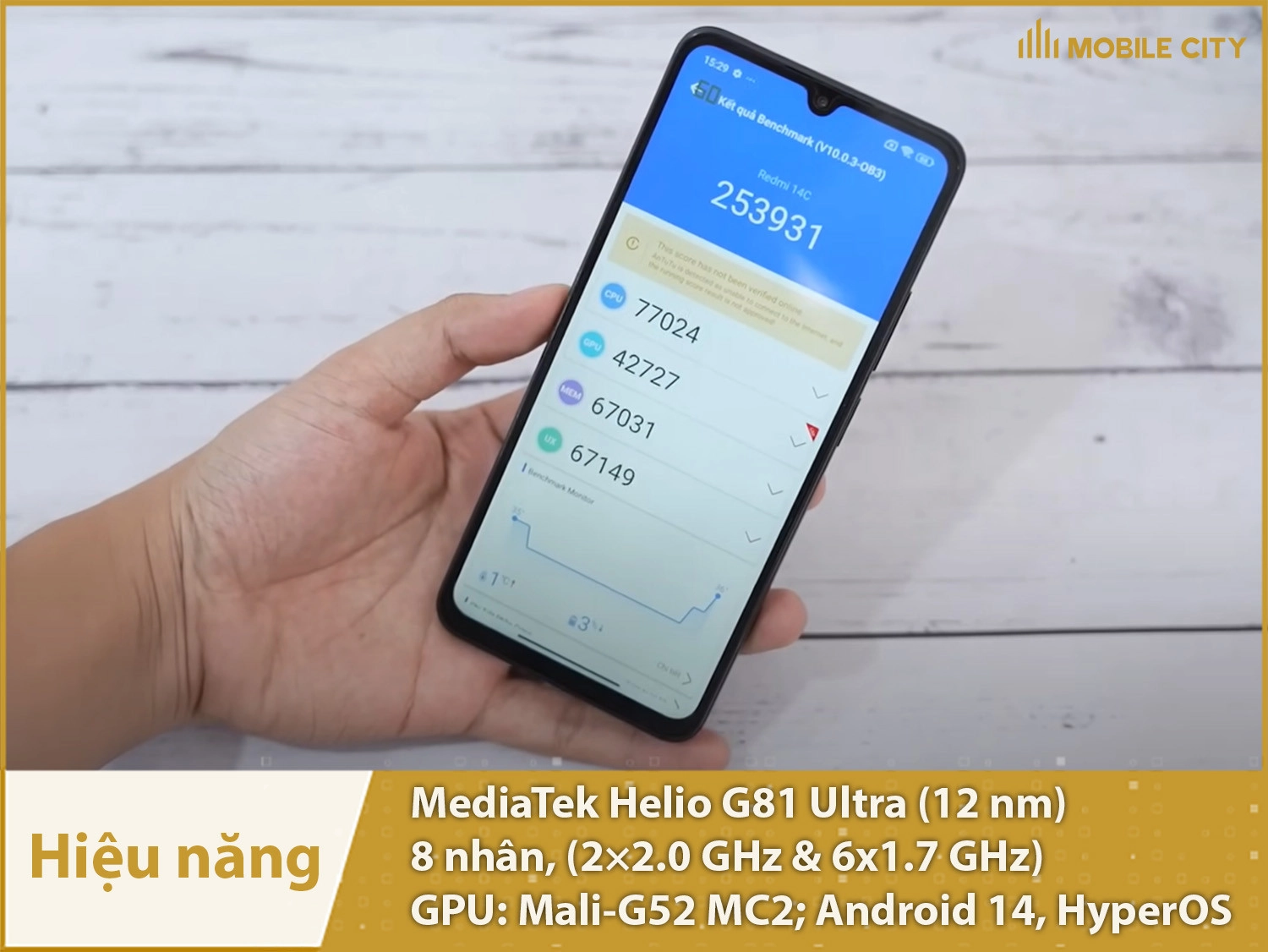 Hiệu năng đủ mượt cung cấp bởi Helio G81 Ultra với 8 nhân