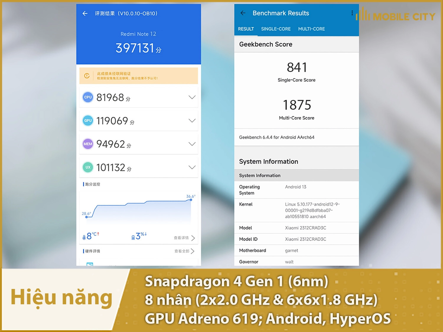 Hiệu năng khá mạnh có 5G với Snapdragon 4 Gen 1