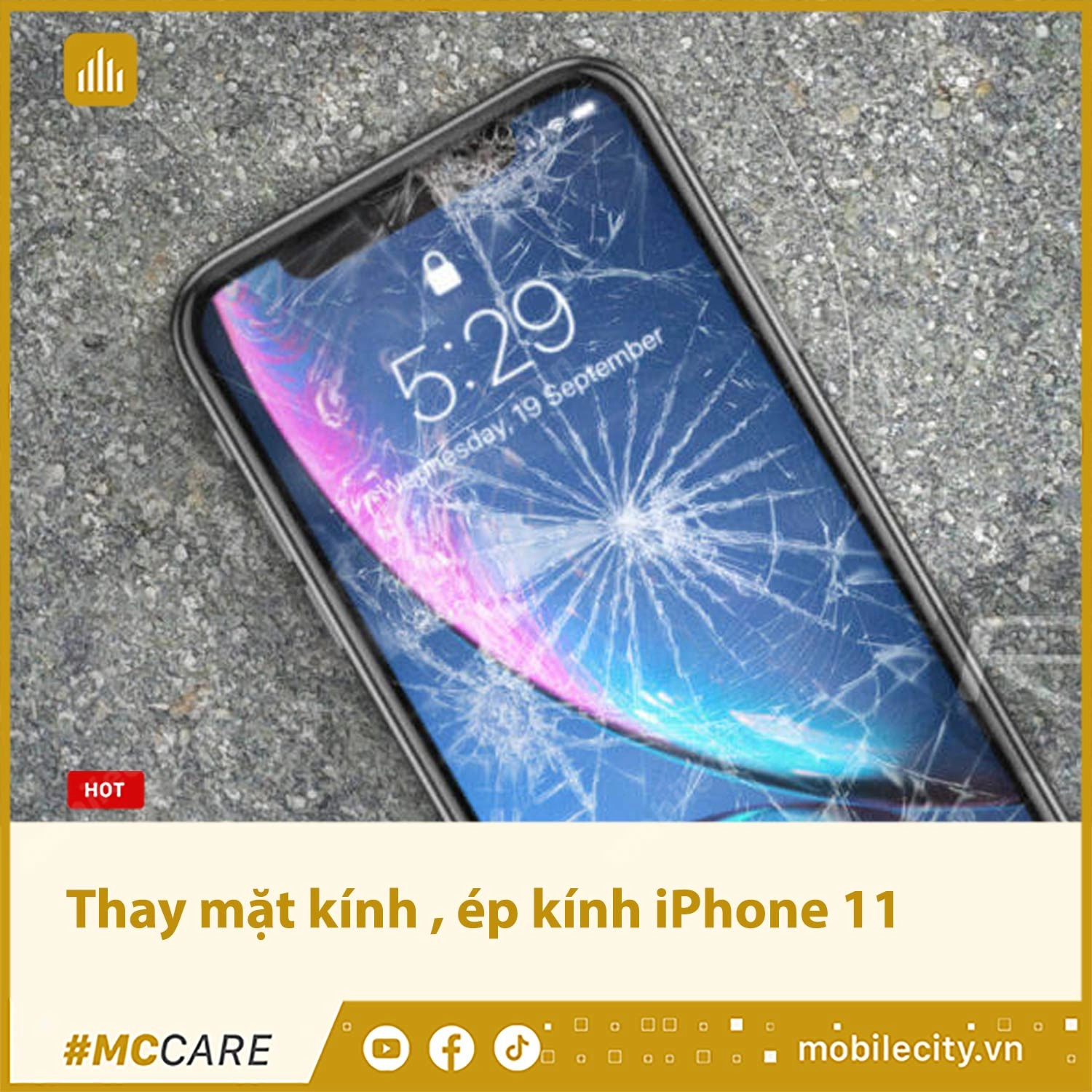 Thay mặt kính, ép kính iPhone 11