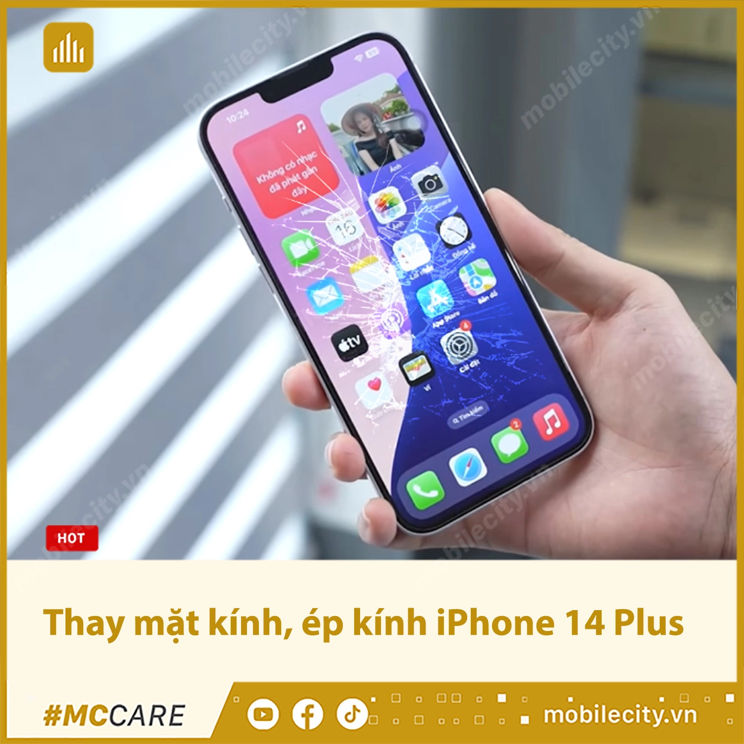 Thay mặt kính, ép kính iPhone 14 Plus