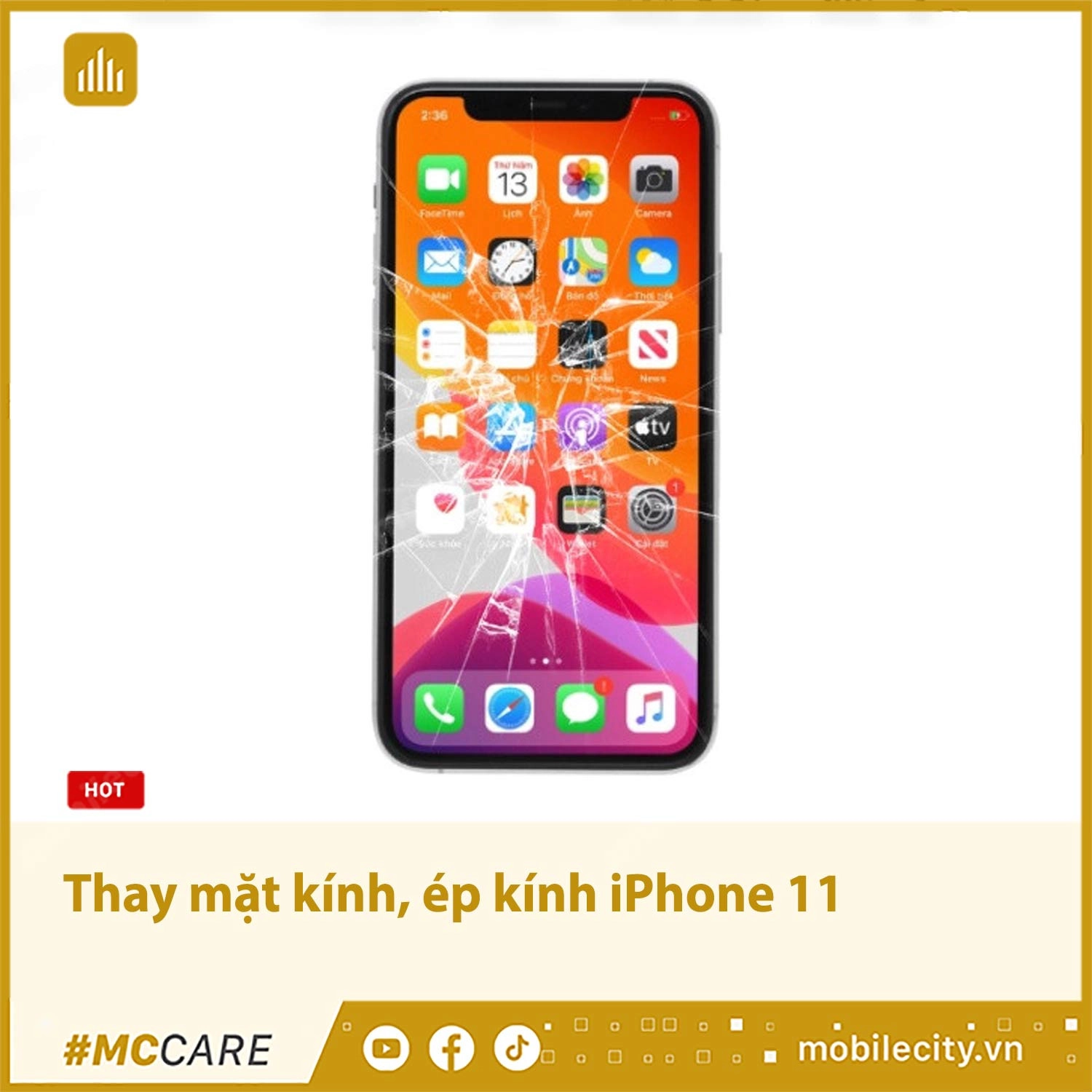 Thay mặt kính, ép kính iPhone 11 Chính hãng, Giá rẻ Nhất 2025