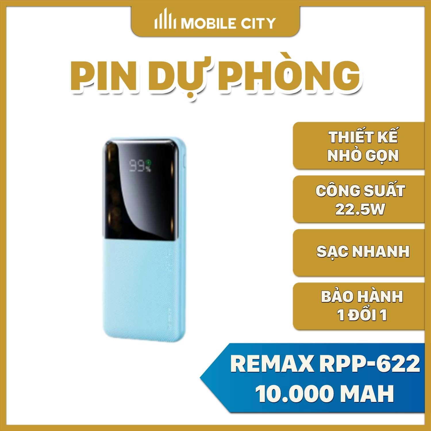 Pin sạc dự phòng Remax RPP-622 10.000 mAh