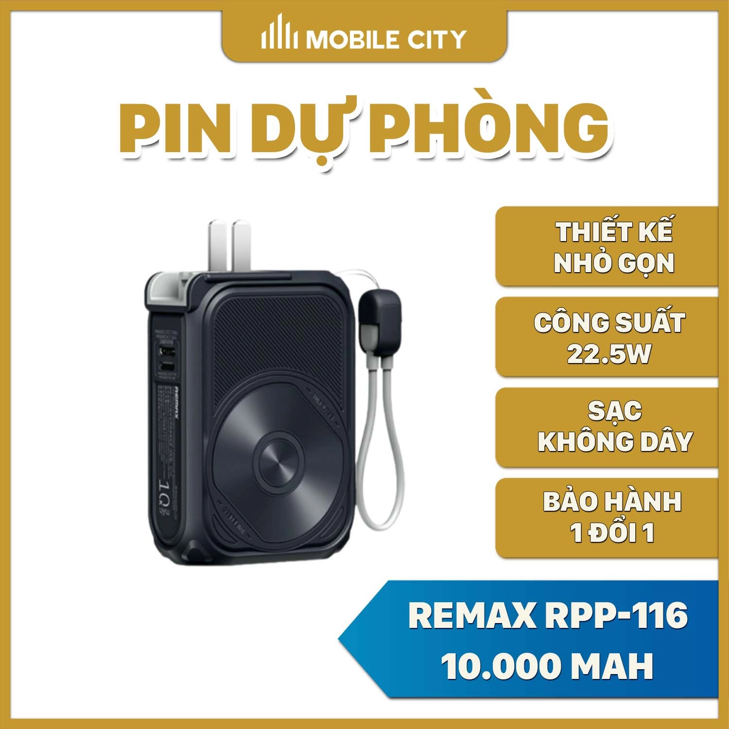 Pin sạc dự phòng Remax RPP-116 10.000 mAh