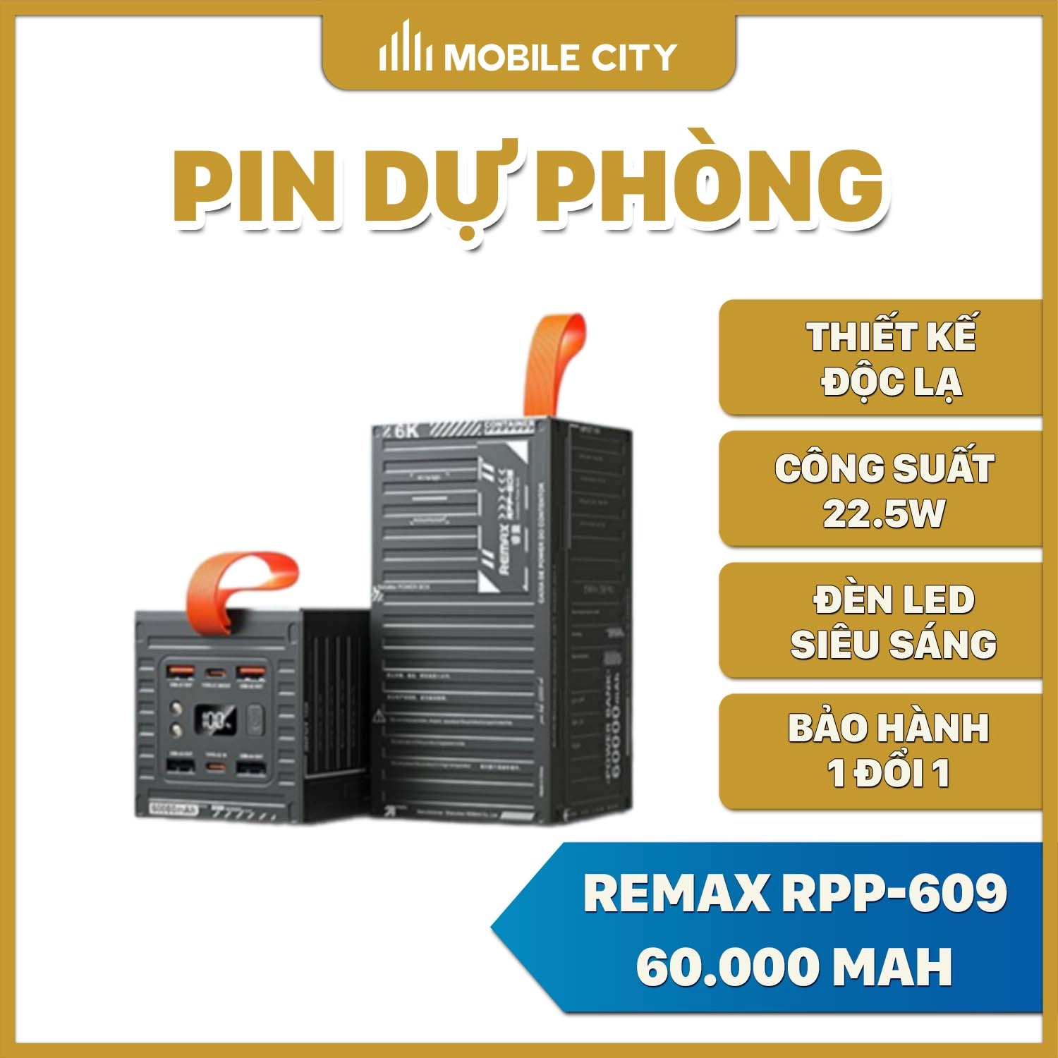 Pin sạc dự phòng Remax RPP-609 60.000 mAh