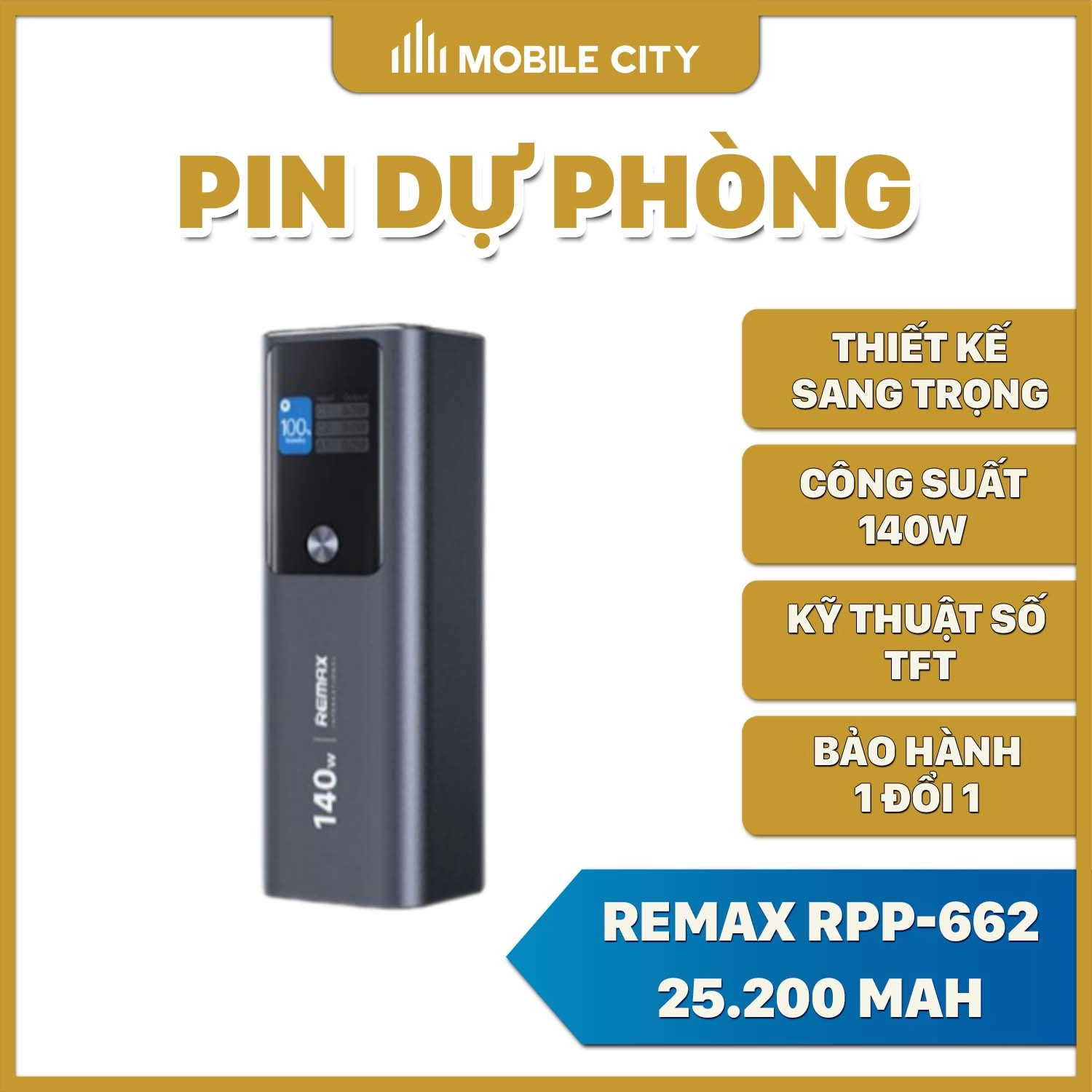 Pin sạc dự phòng Remax RPP-662 25.200 mAh