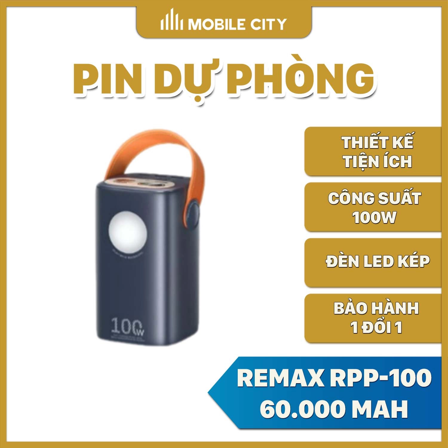 Trạm sạc dự phòng Remax RPP-100 60.000 mAh