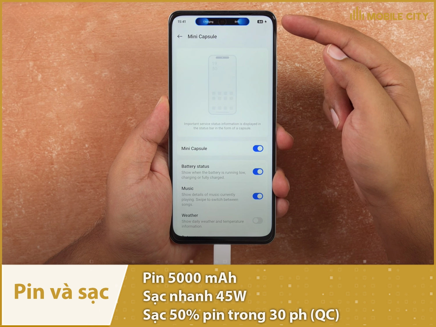 Pin Realme 13 5000mAh, sạc ấn tượng với 45W