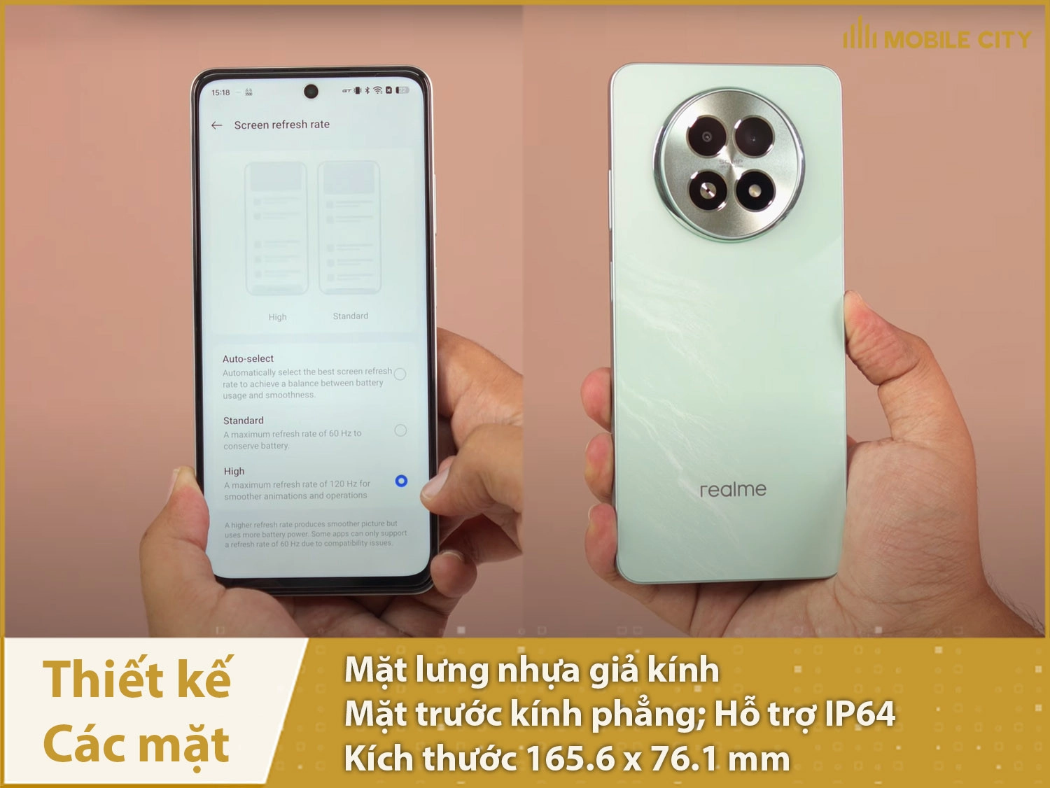 Thiết kế Realme 13 sang trọng, trẻ trung