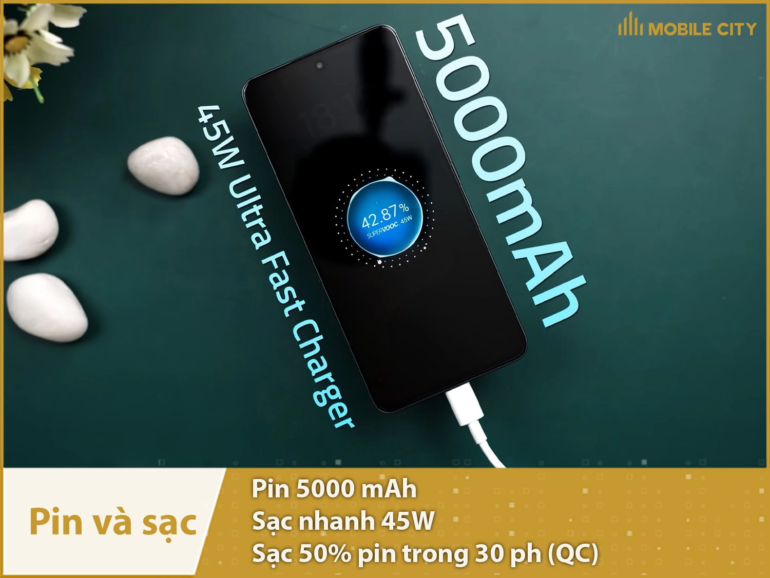 Pin Realme Narzo 70 Turbo 5000mAh, sạc nhanh 33W