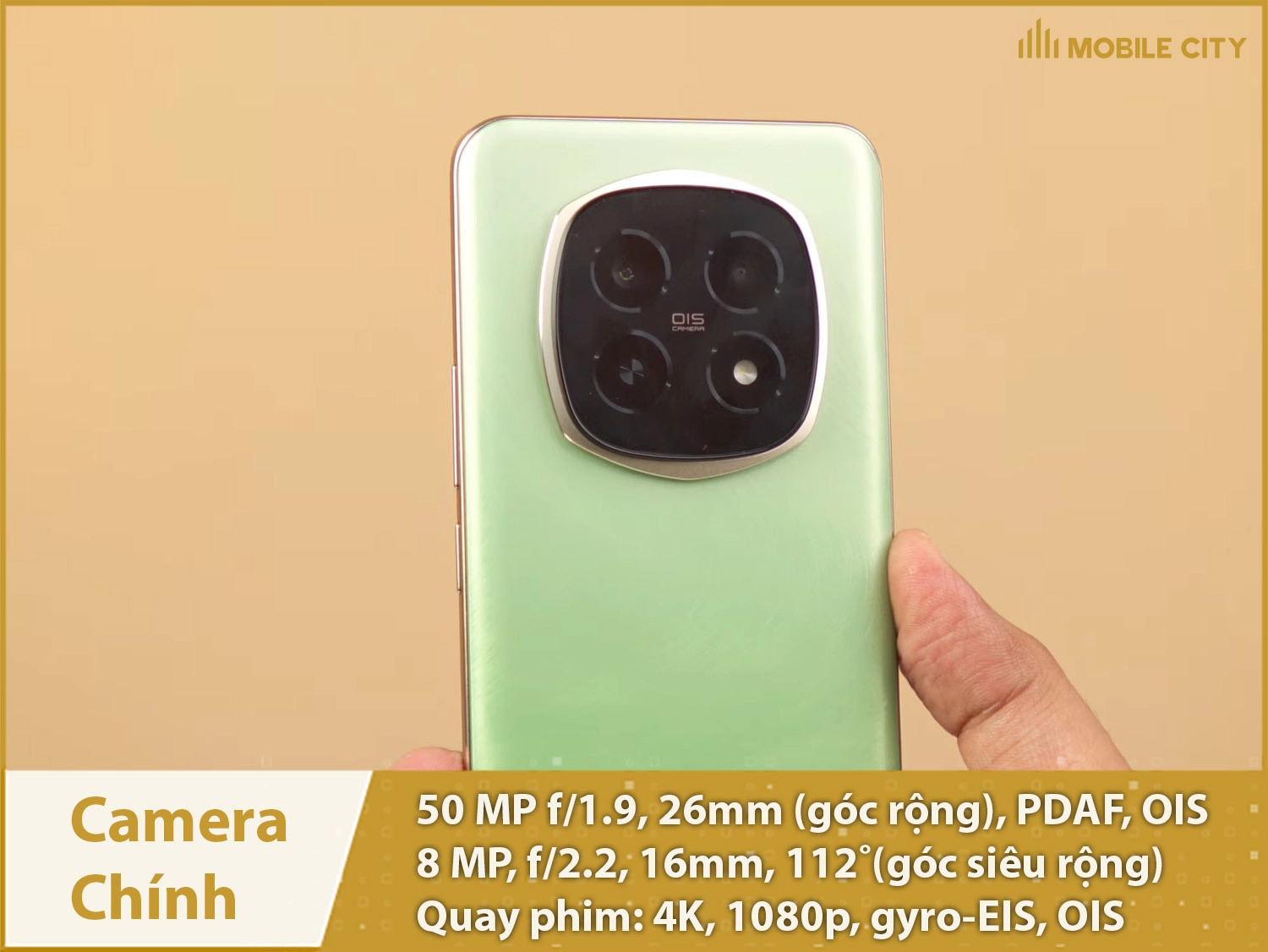 Camera chính 50MP; Quay phim 4K