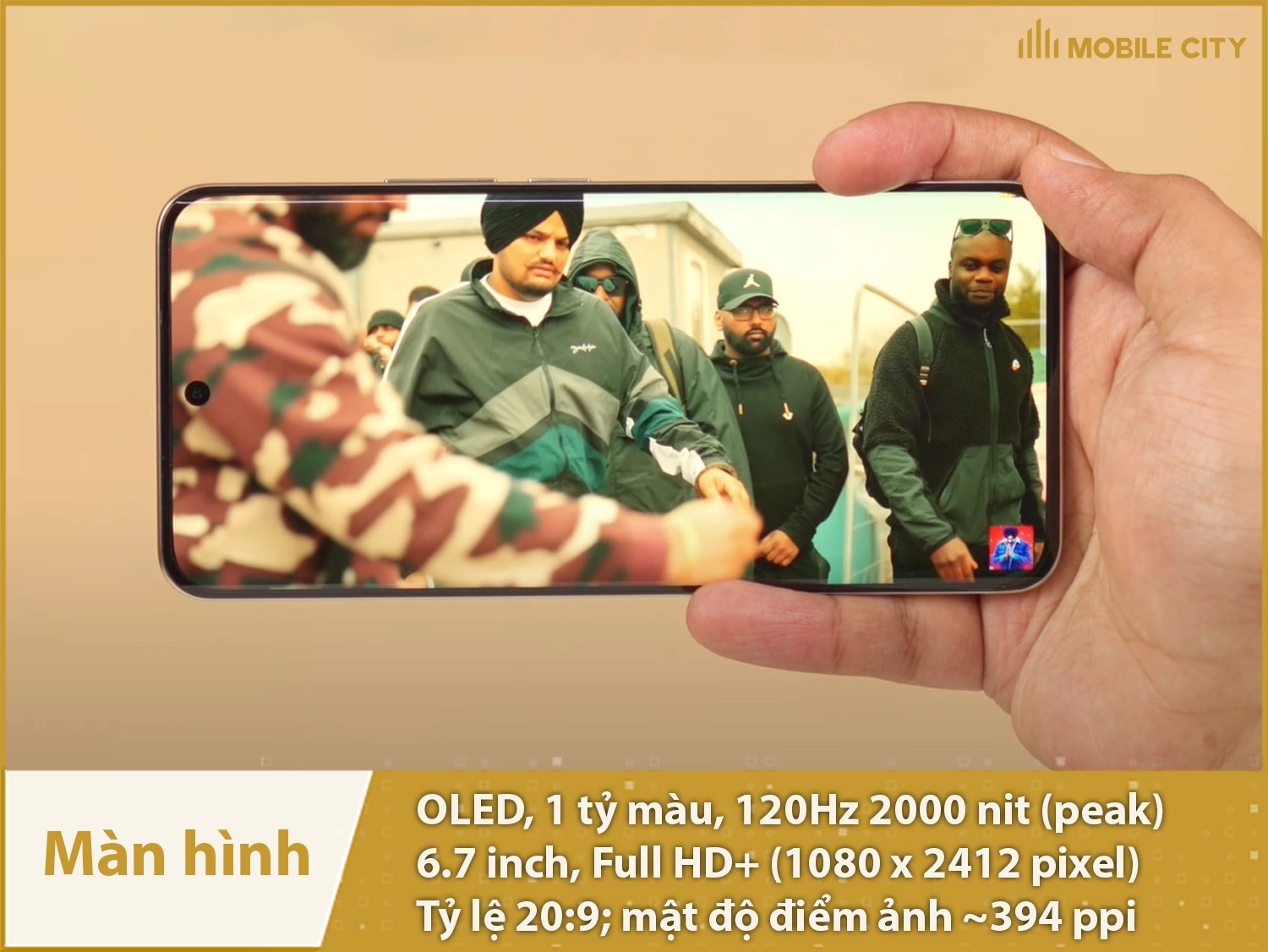 Màn hình 6,7 inch AMOLED 120Hz, hỗ trợ 1 tỷ màu, độ sáng 2000nit