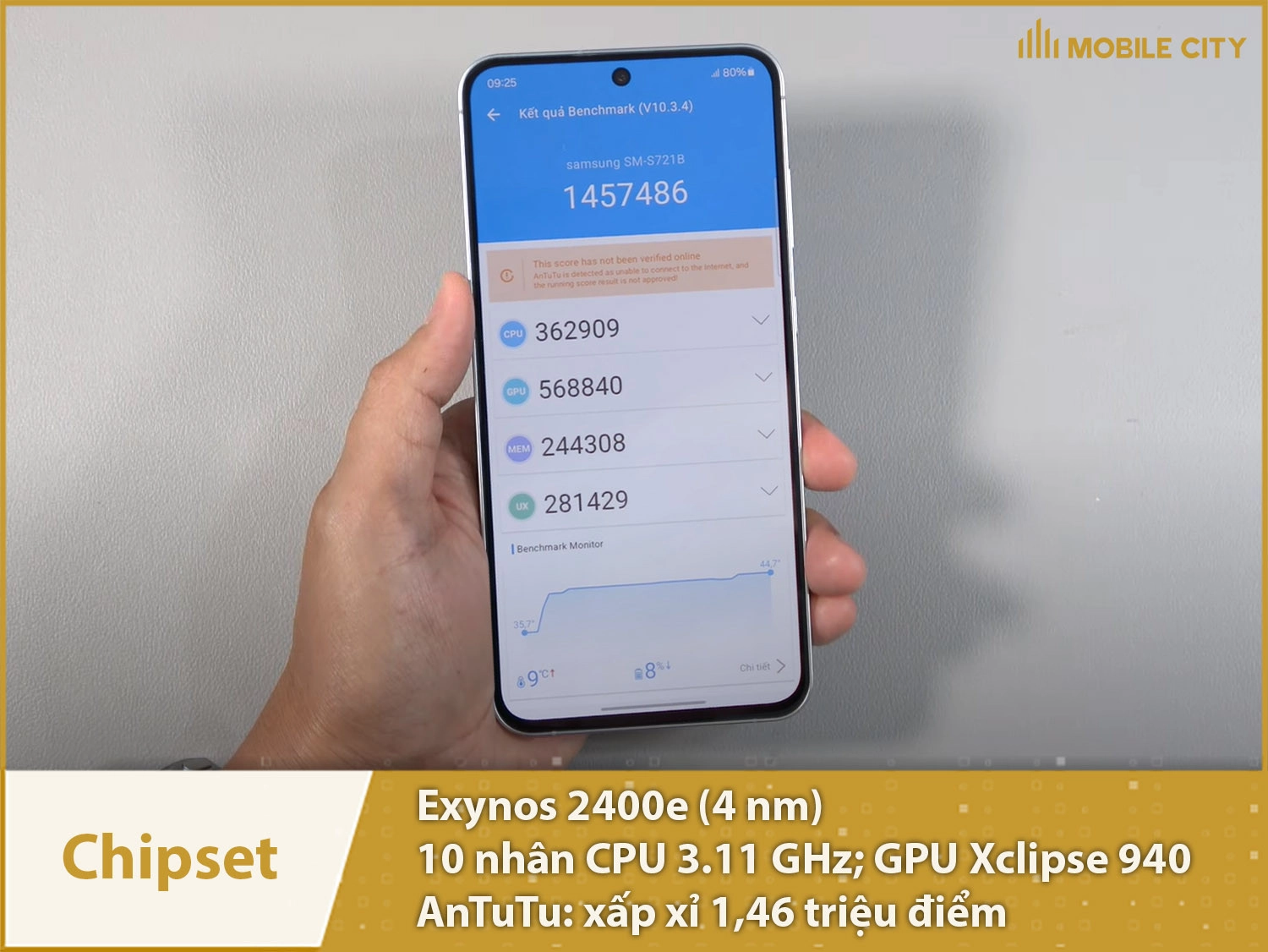 Chip Exynos 2400e 10 nhân, đạt tới gần 1,46 triệu điểm AnTuTu