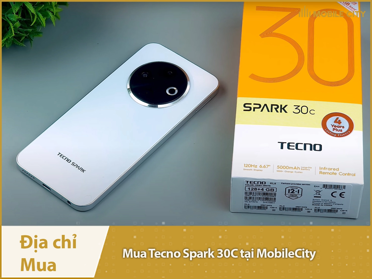 Địa chỉ mua Tecno Spark 30C tại Hà Nội, Đà Nẵng, Tp HCM