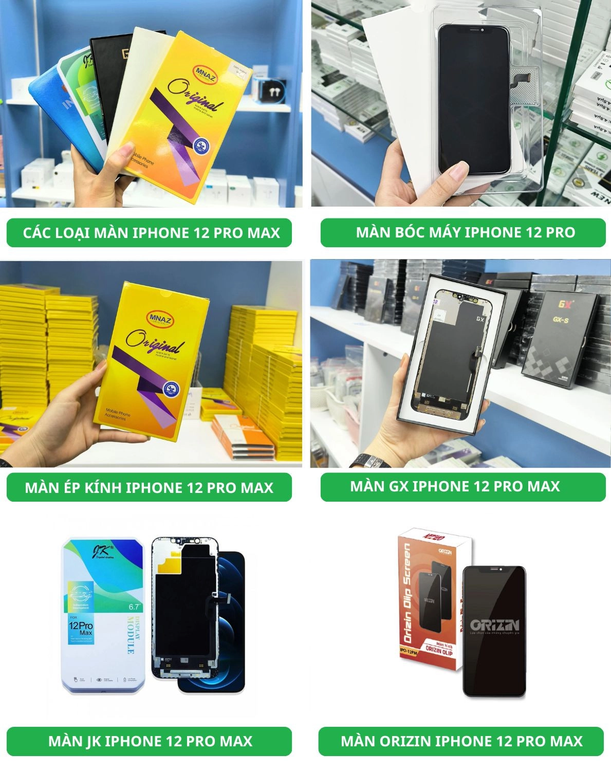 Thay màn hình iPhone 12 Pro Max, Các loại màn hình iPhone 12 Pro Max