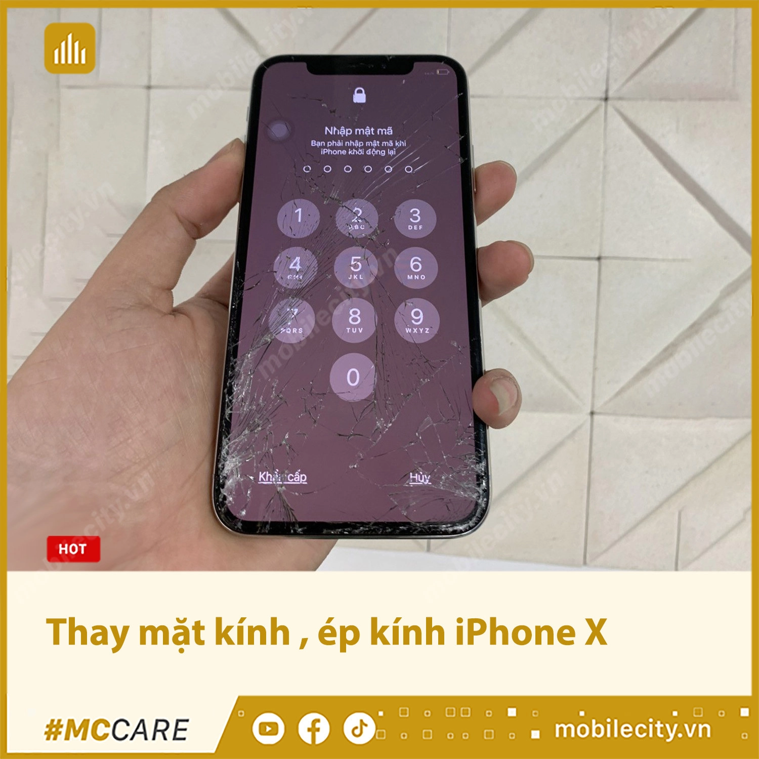 Thay mặt kính, ép kính iPhone X