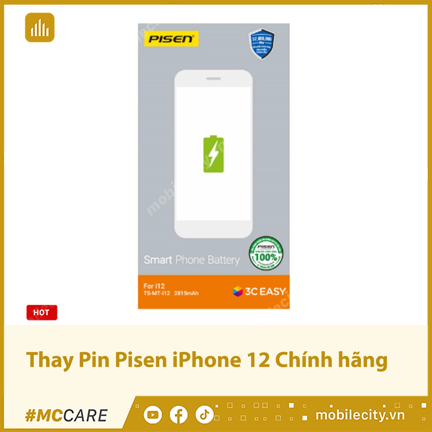 Thay Pin Pisen iPhone 12 Chính hãng