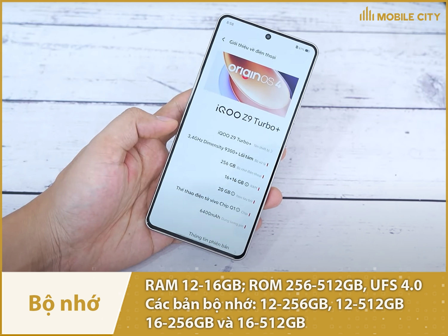 iQOO Z9 Turbo Plus RAM 12-16GB; ROM 256-512GB