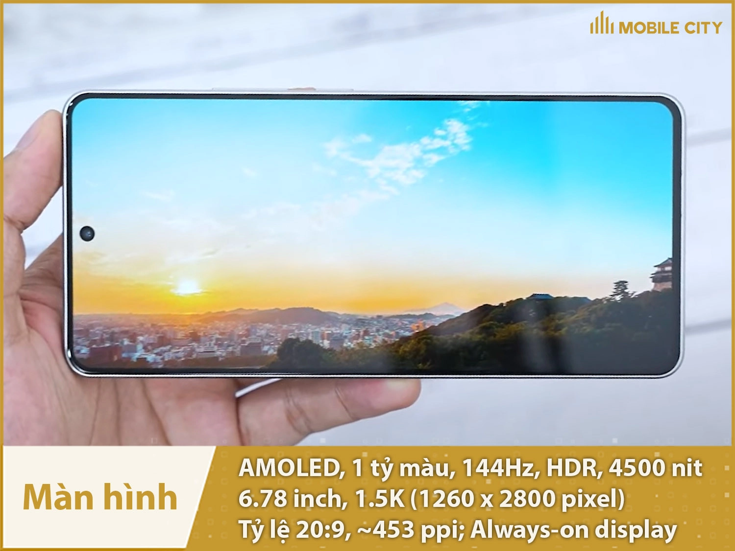 Màn hình AMOLED 1.5K 144Hz, độ sáng cực cao 4500nit