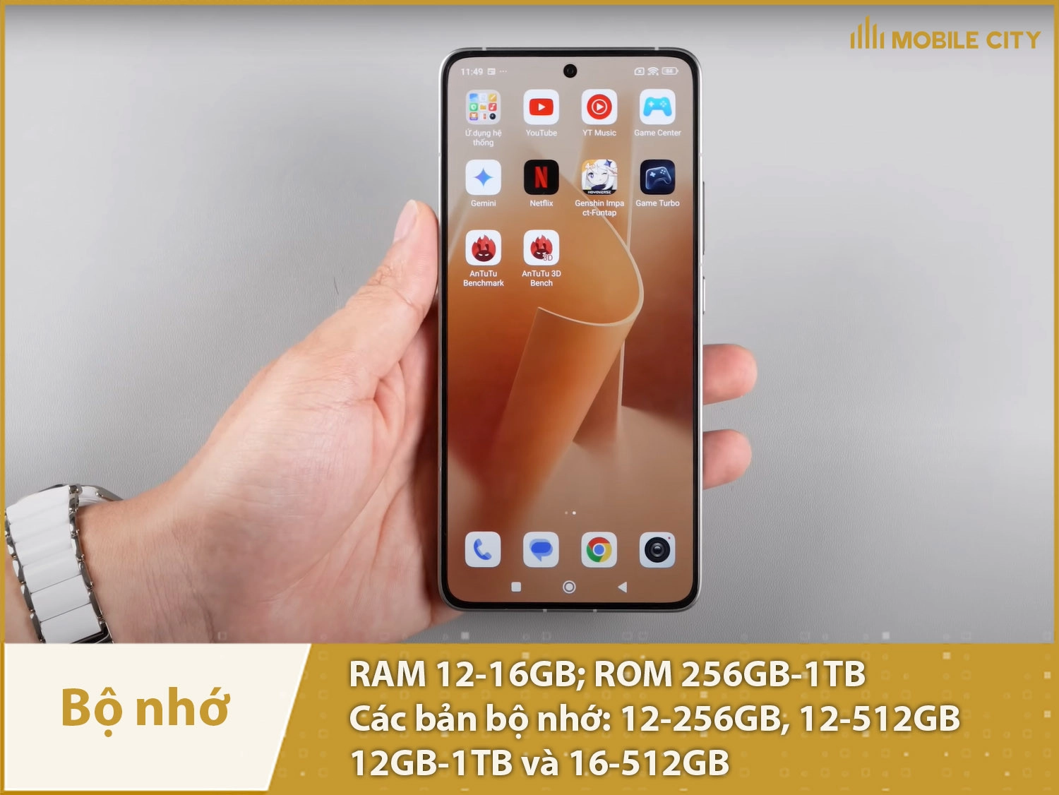 Xiaomi 14T Pro có RAM 12-16GB; ROM 256GB-1TB