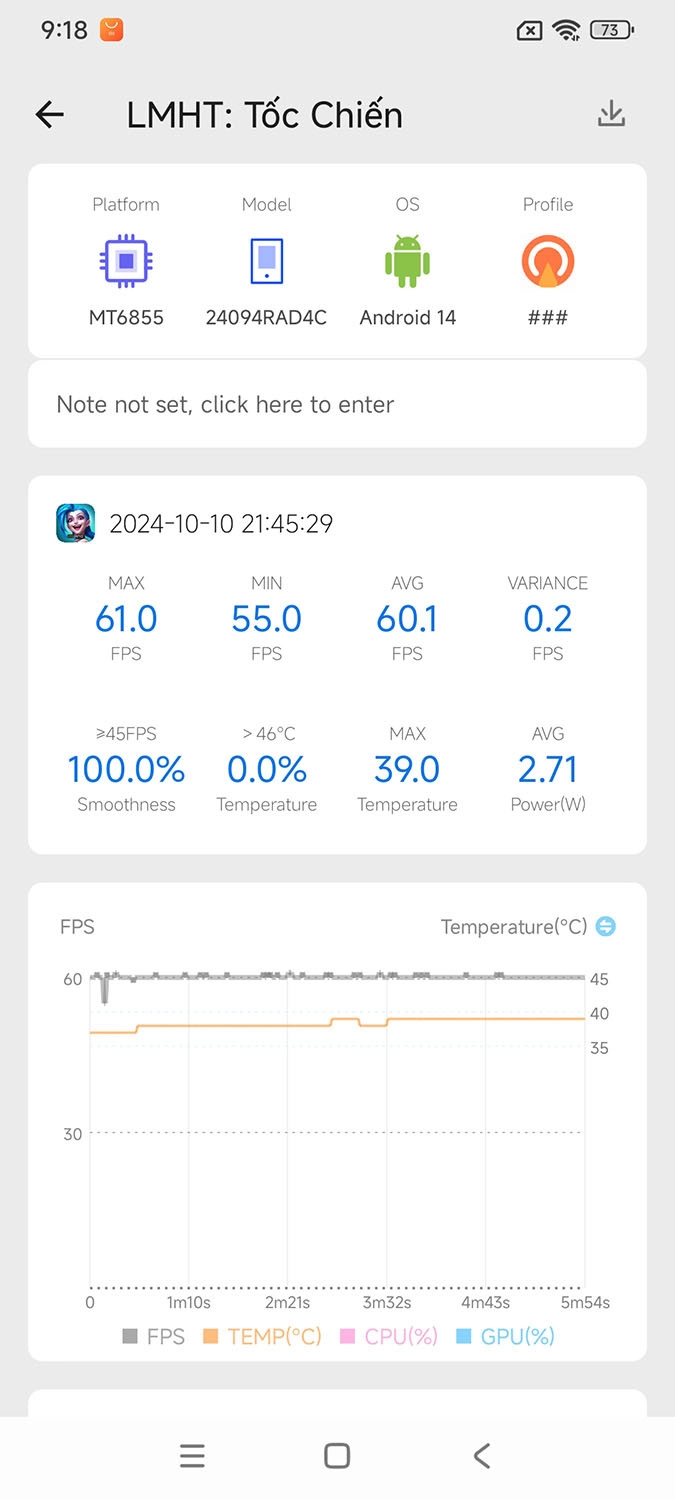 Đánh giá Redmi Note 14: FPS khi test game Liên Minh Huyền Thoại