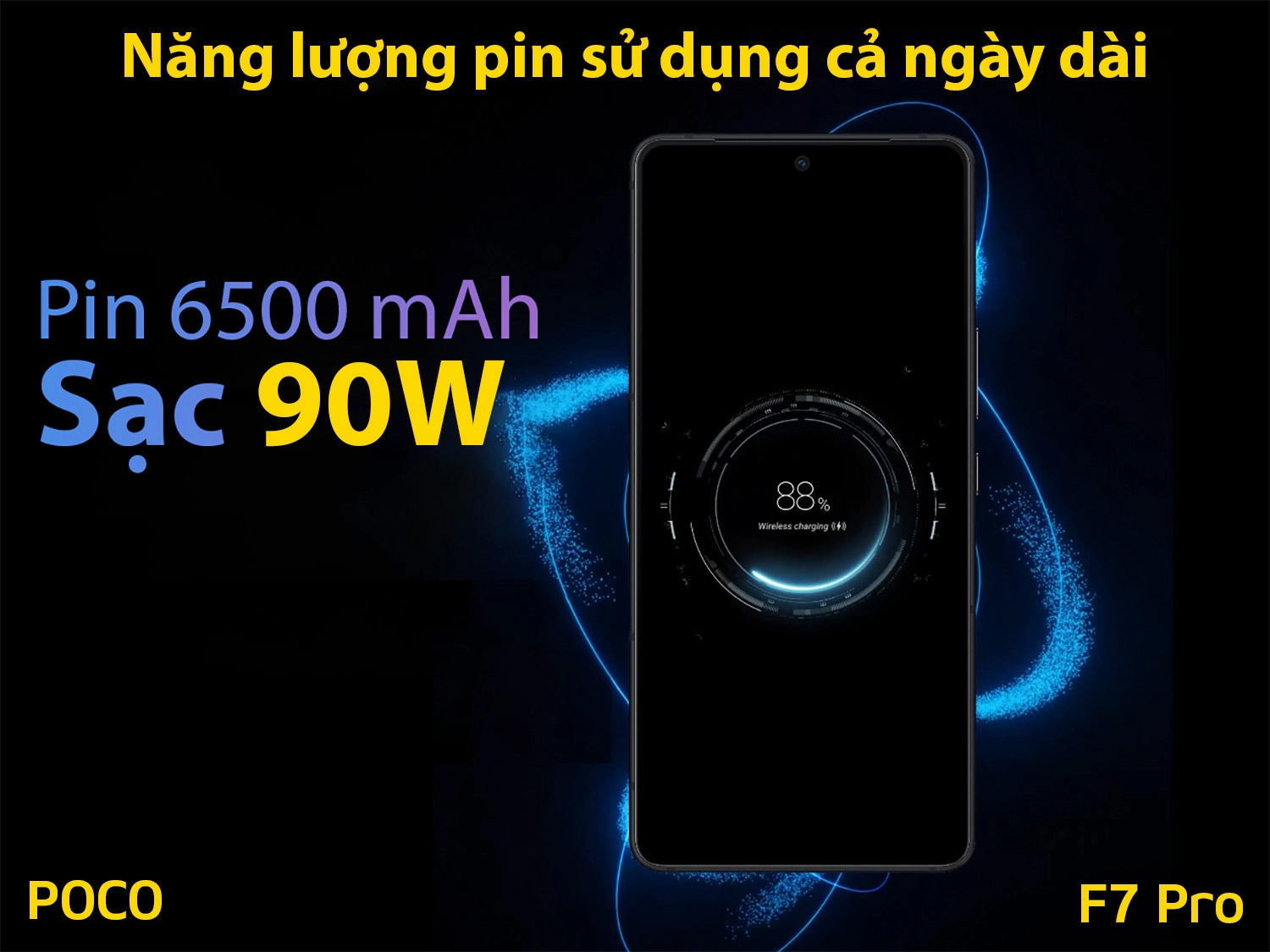 POCO F7 Pro sẽ có pin 6500mAh, sạc 90W