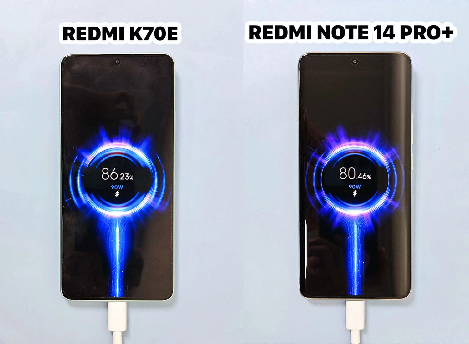 So sánh Redmi Note 14 Pro Plus vs Redmi K70E: Cả hai điện thoại đều hỗ trợ sạc nhanh 90W