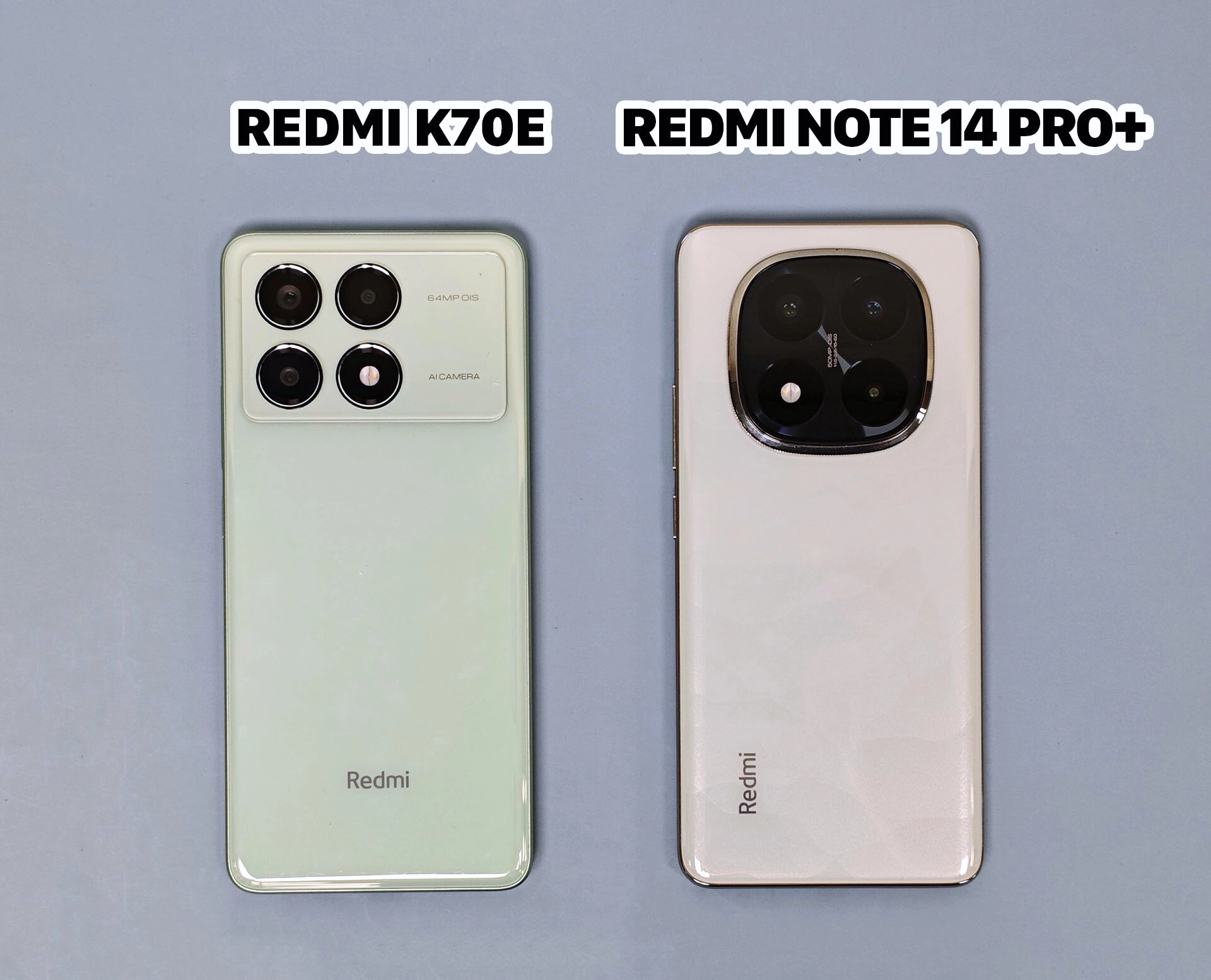 So sánh Redmi Note 14 Pro Plus vs Redmi K70E: Thiết kế mặt lưng