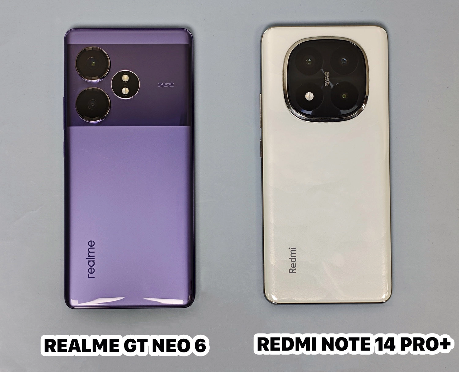 So sánh Redmi Note 14 Pro Plus vs Realme GT Neo 6: Mặt lưng