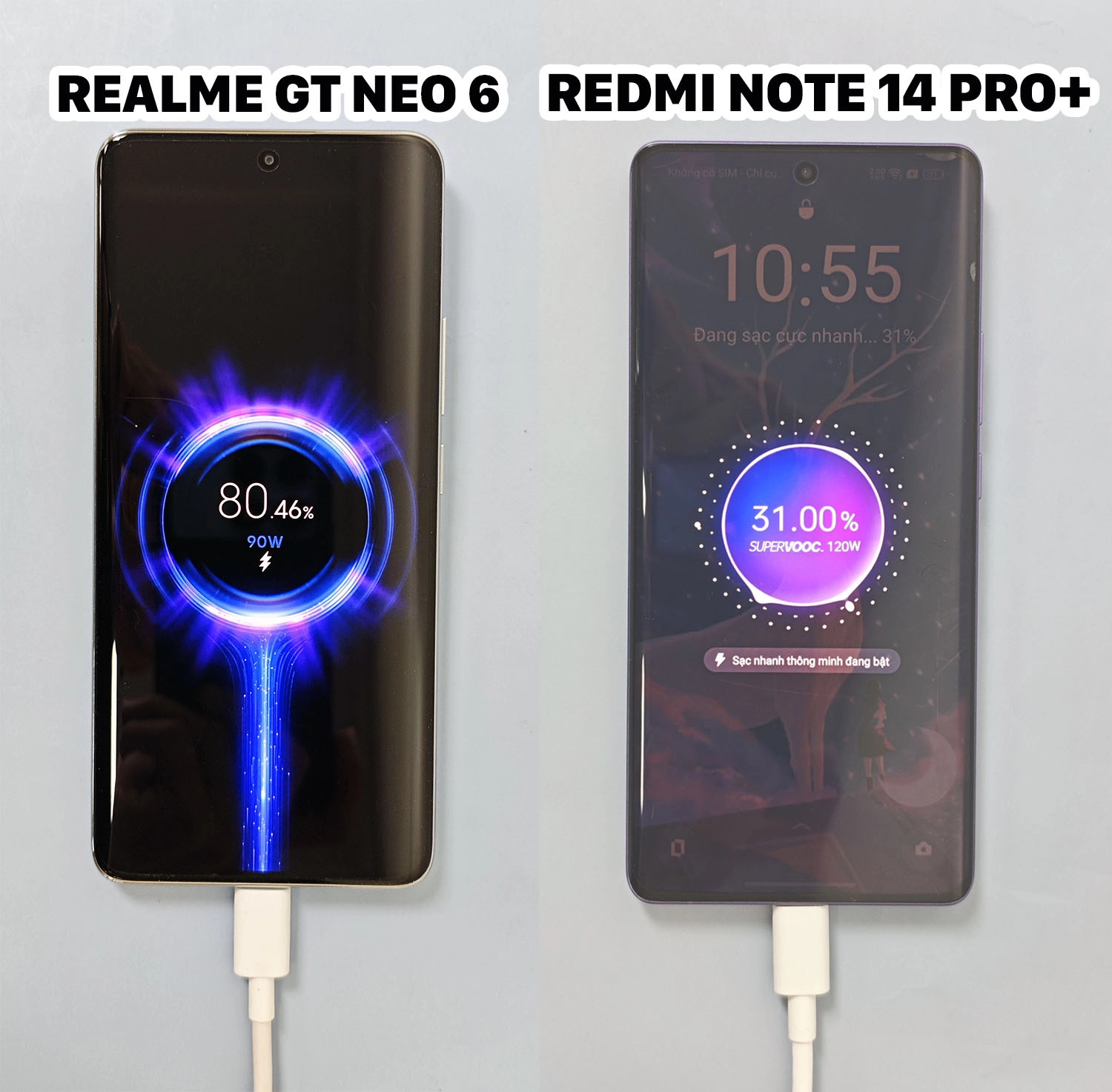 So sánh Redmi Note 14 Pro Plus vs Realme GT Neo 6: Realme GT Neo 6 sạc nhanh hơn