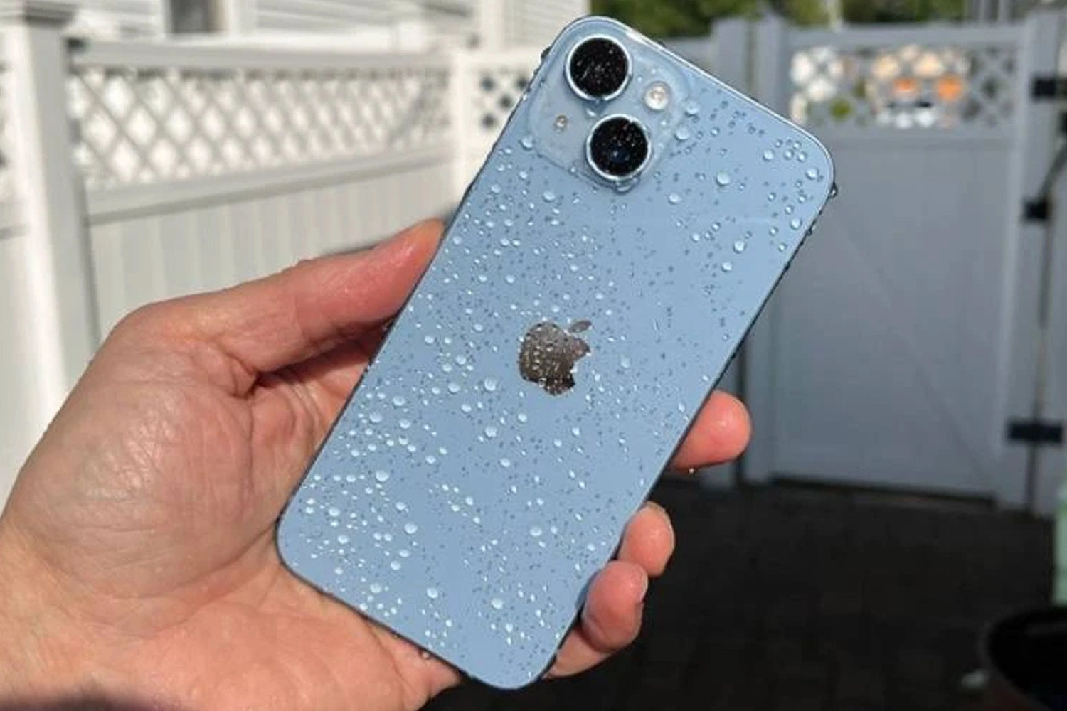 Sửa Camera đốm, rung iPhone 14, Điện thoại bị ngấm nước cũng là nguyên nhân gây ra lỗi đốm, rung Camera iPhone 14