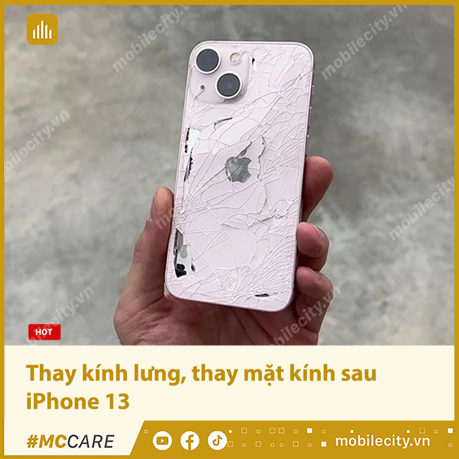 Thay mặt kính sau iPhone 13 Chính hãng, Giá rẻ, Lấy ngay