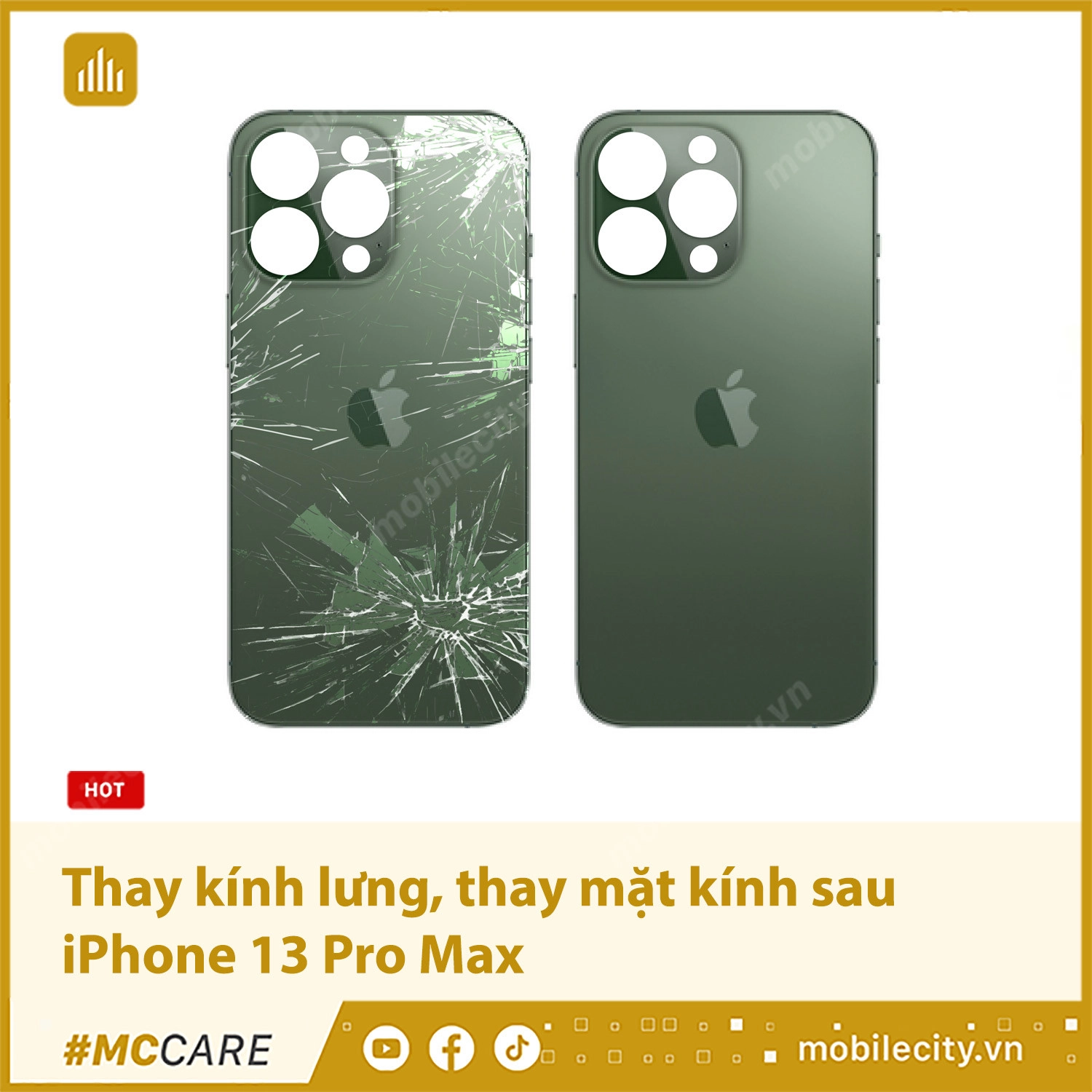 Thay mặt kính sau iPhone 13 Pro Max Chính hãng, Giá rẻ nhất 2025